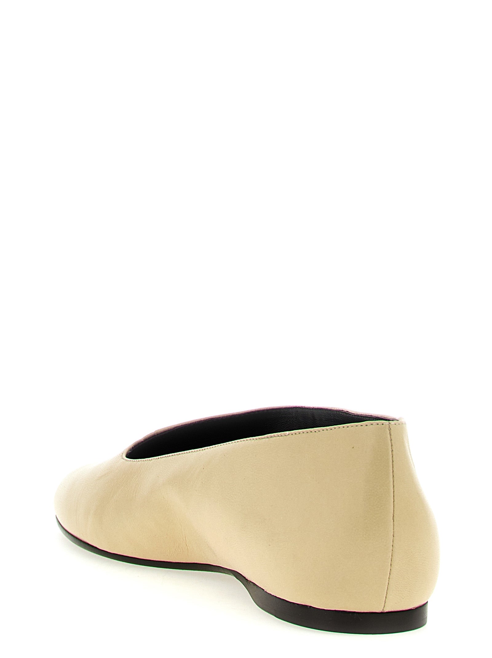 Experience the artisanal elegance of Khaite's Beige Lamb Leather Ballet Flats, where luxurious craftsmanship meets contemporary sophistication for timeless allure.