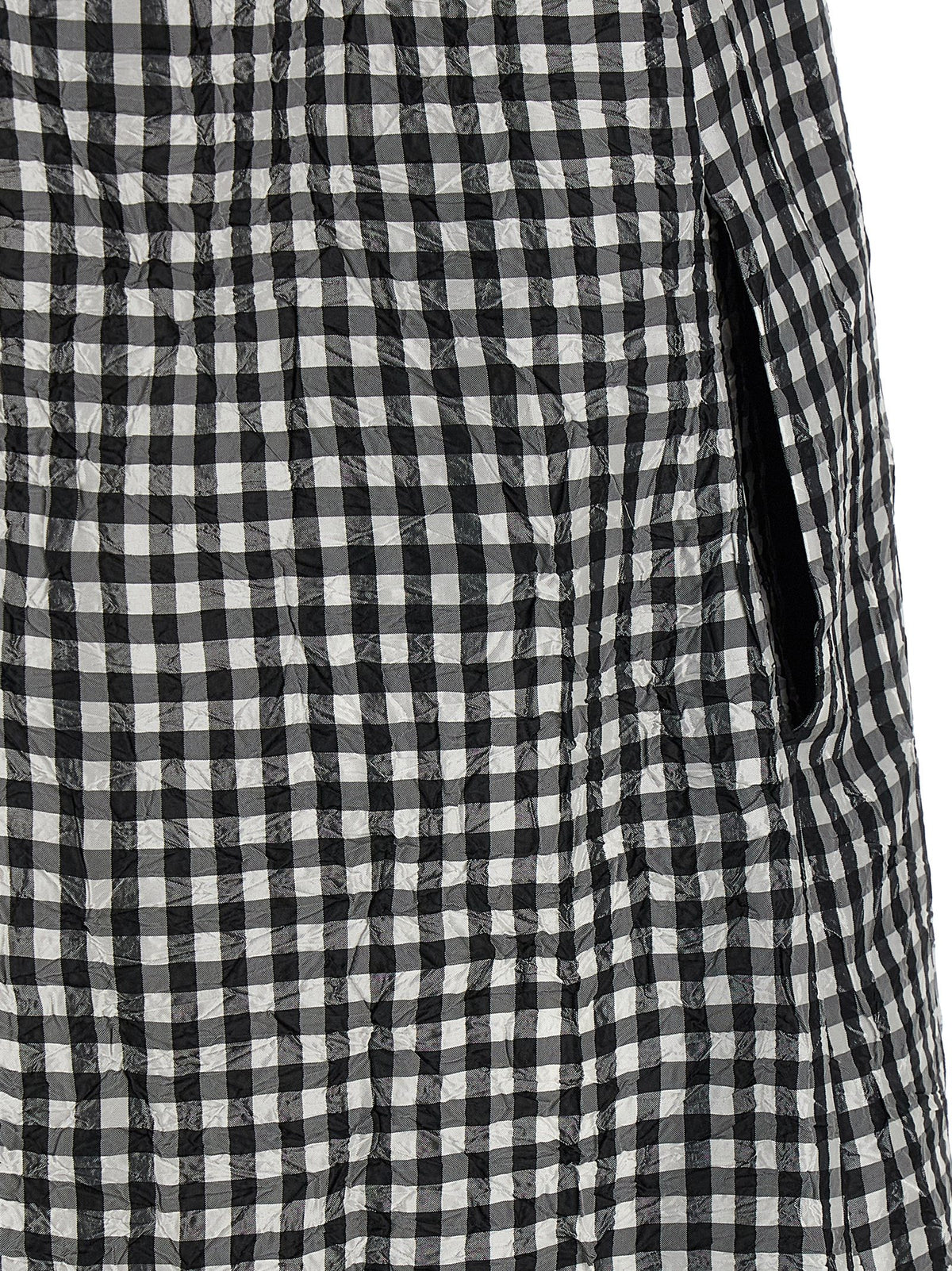 Ganni Crinkled Check Midi Dress - Sustainable Luxury Fashion