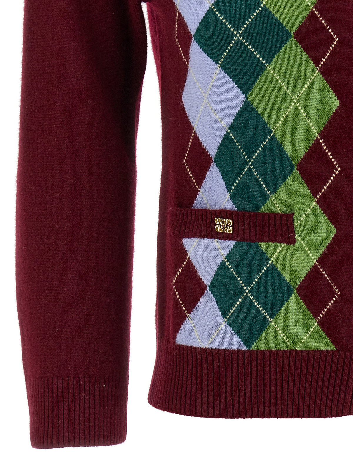 Ganni Bordeaux Merino Wool Cardigan - Luxurious Layering Essential
