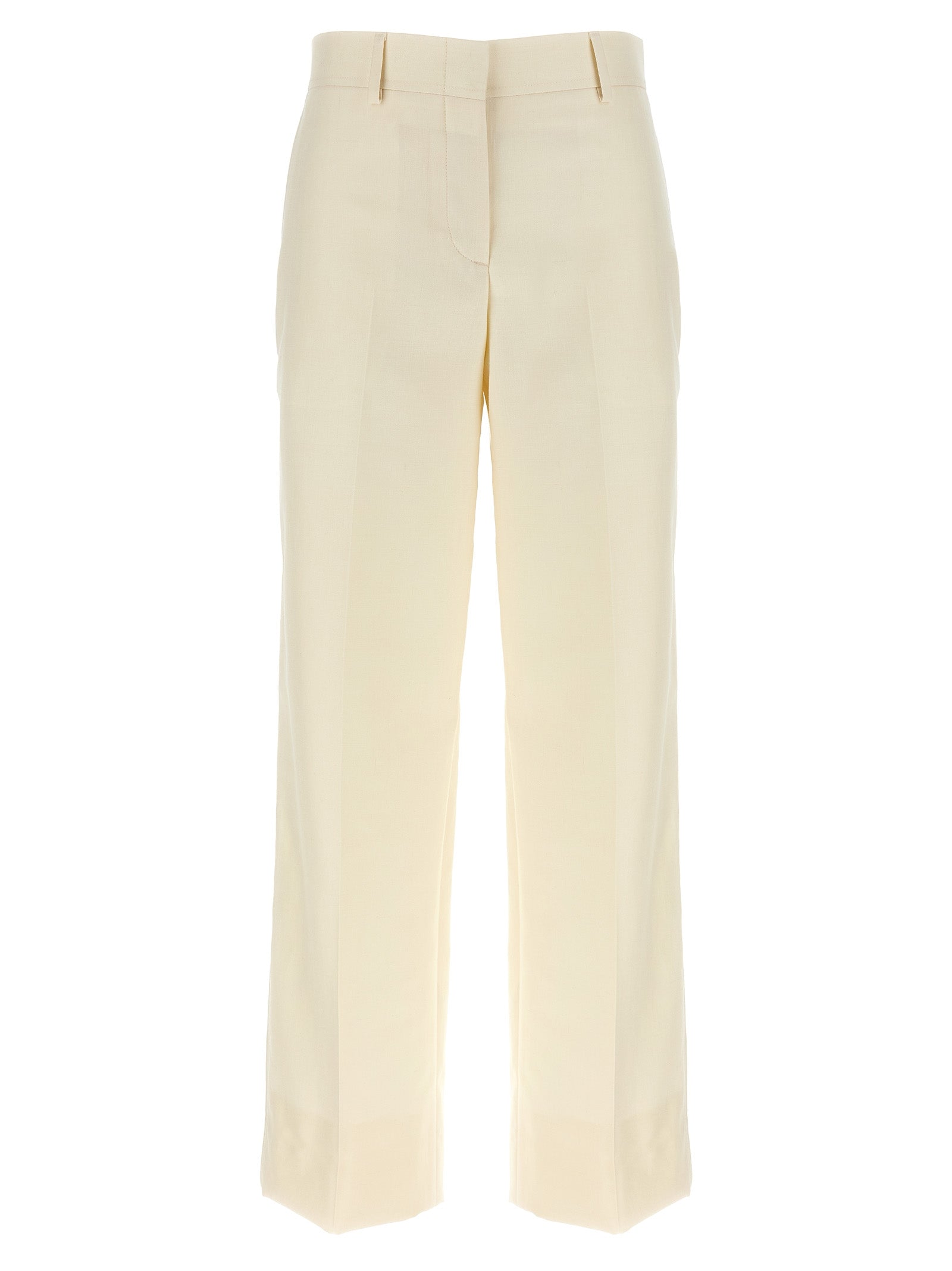 Brioni White Wool Dress Pants - Artisanal Luxury Couture