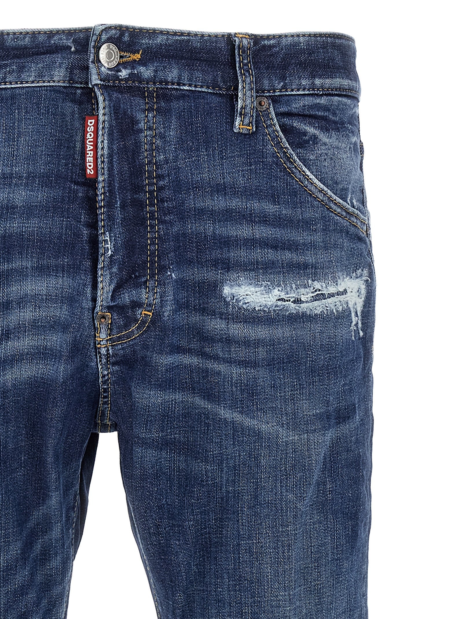 Dsquared² Blue Cotton Slim Fit Jeans - Artisanally Crafted Luxury