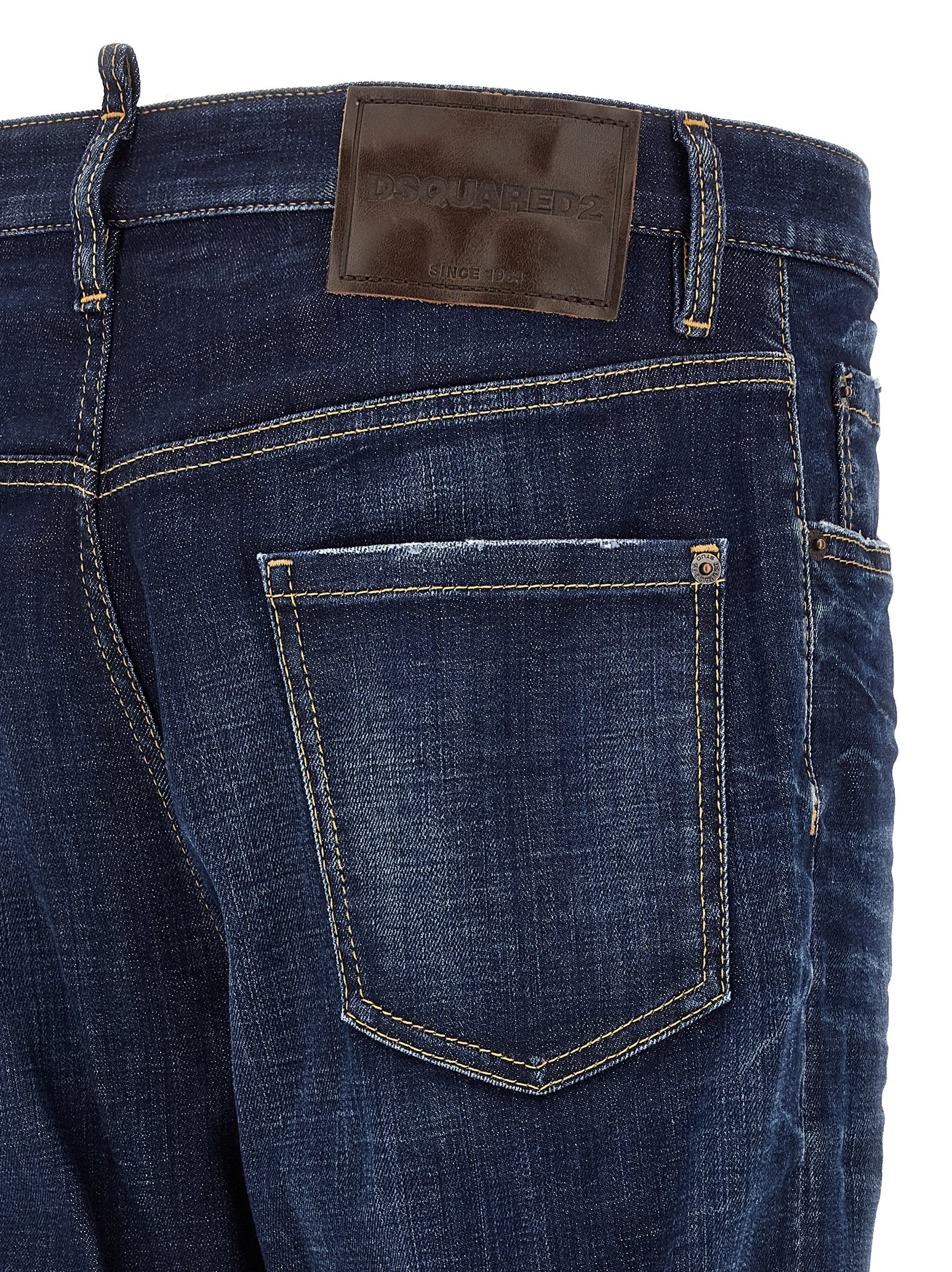 Dsquared² Blue Cotton Straight-Leg Jeans - Designer Luxury Denim