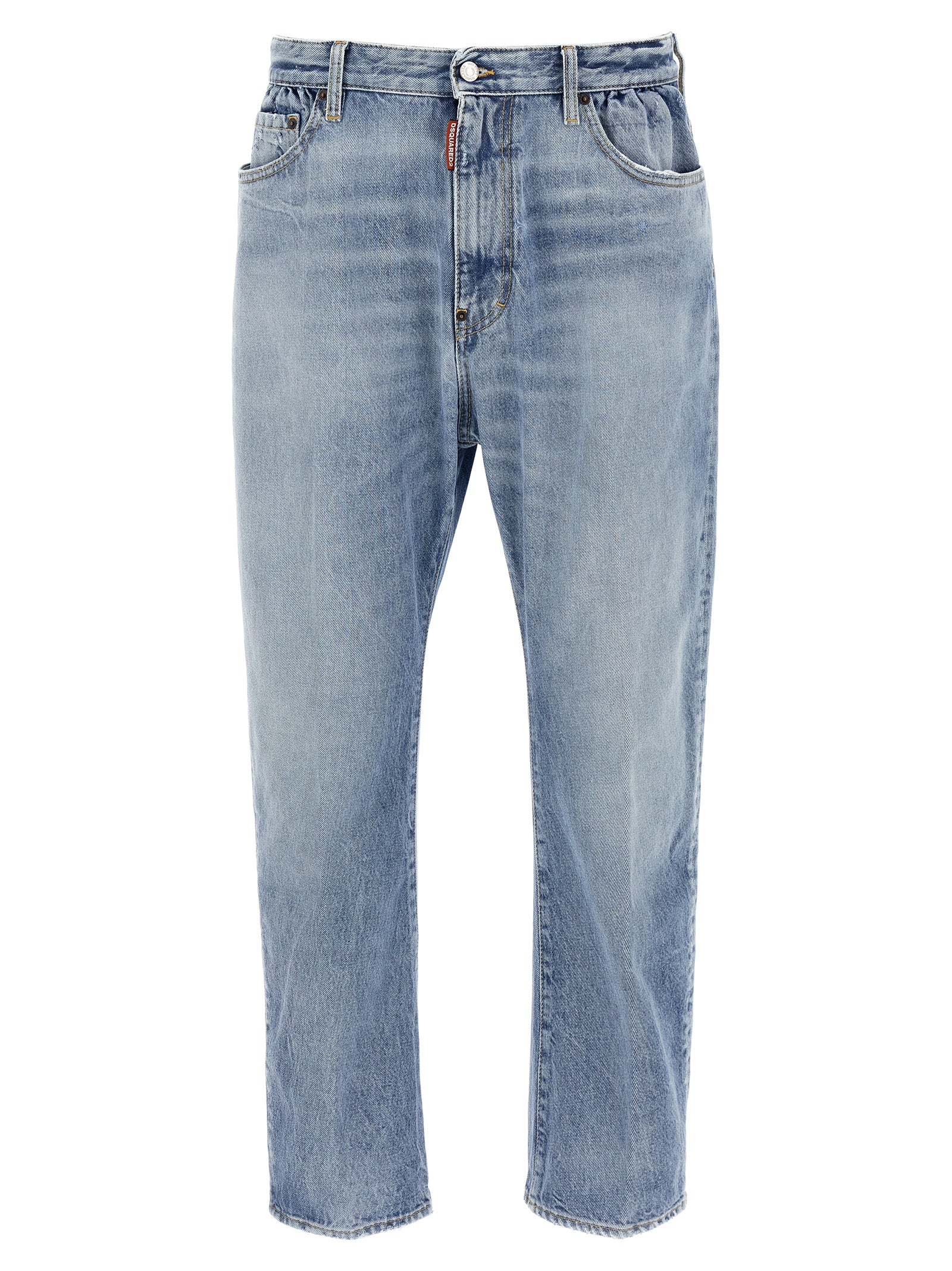 Dsquared² Blue Cotton Relaxed Fit Jeans, Designer Luxury Denim