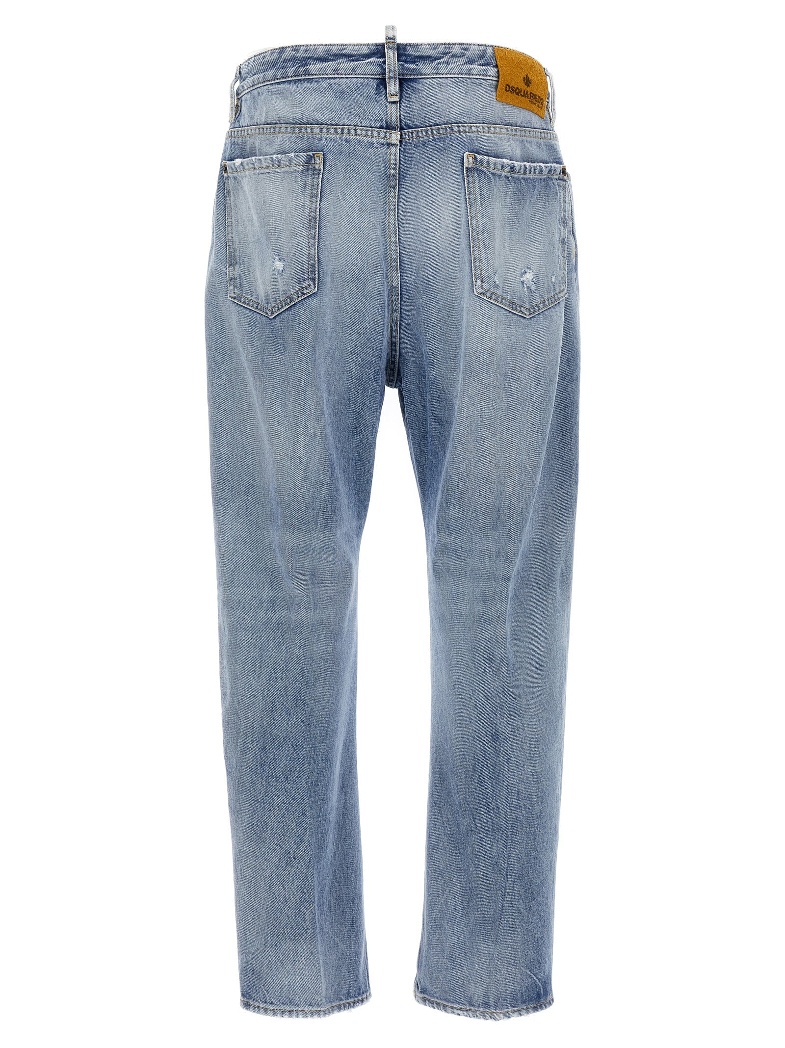 Dsquared² Blue Cotton Relaxed Fit Jeans, Designer Luxury Denim
