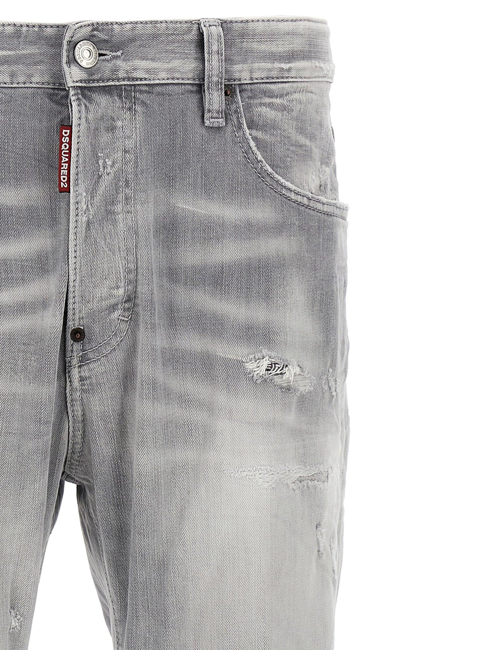 Dsquared² Gray Cotton Straight-Leg Jeans – Luxury Designer Couture