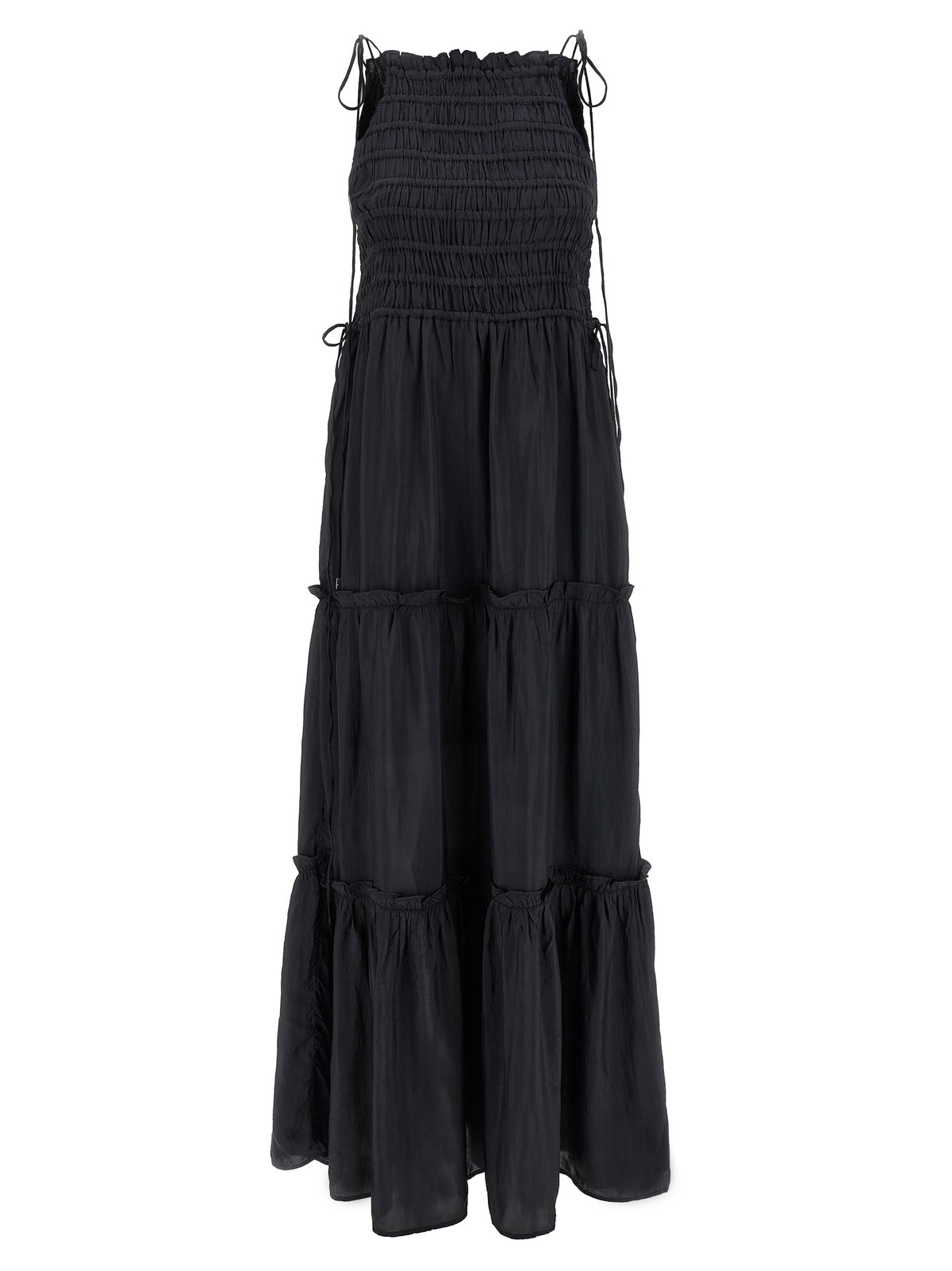 Ganni Gray Viscose Long Dress - Luxurious Elegance Redefined