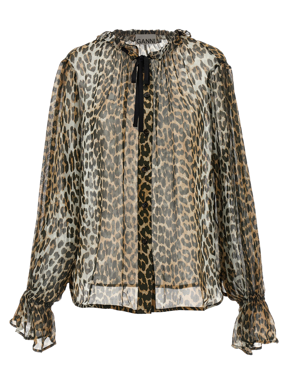 Ganni Brown Viscose Blouse - Exquisite Luxury Fashion Statement
