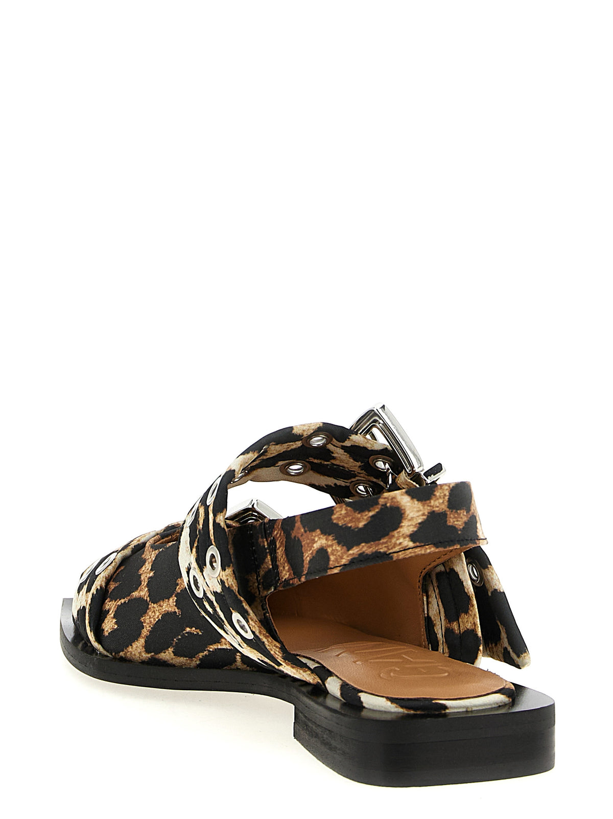Ganni Leopard Satin Slingbacks - Luxe Eco-Conscious Elegance