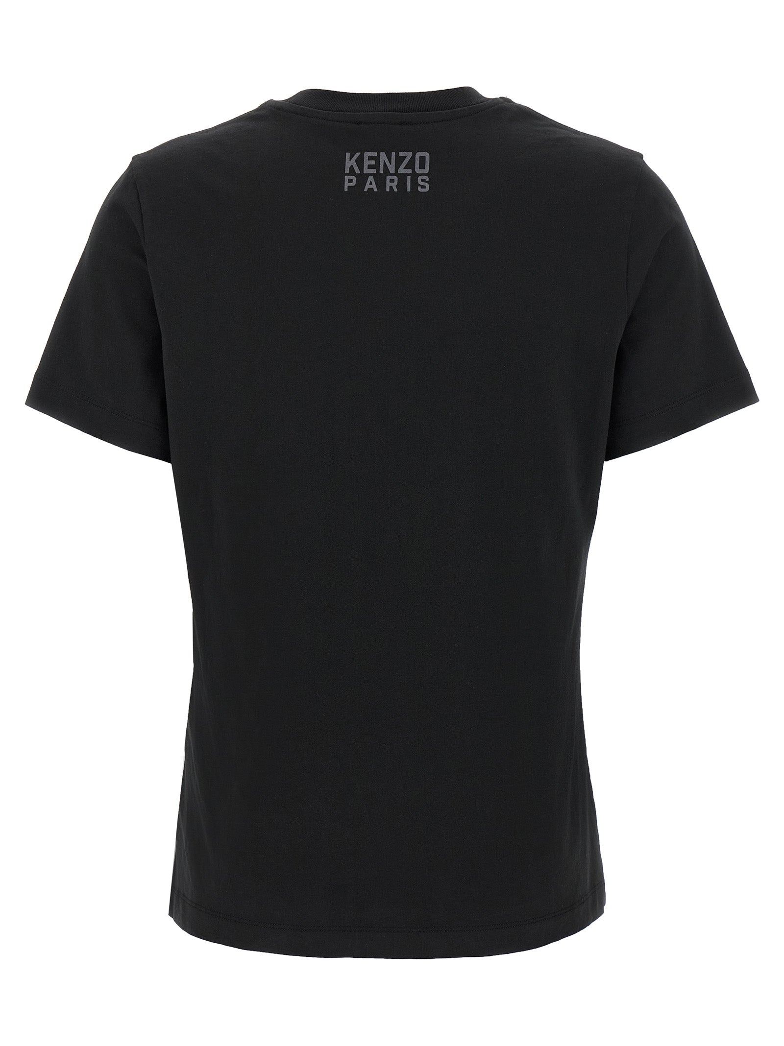 Discover the Kenzo Black Cotton T-Shirt, a luxurious blend of artistry and comfort, featuring the iconic 'Happy Tiger' print, crafted in Portugal for timeless elegance.