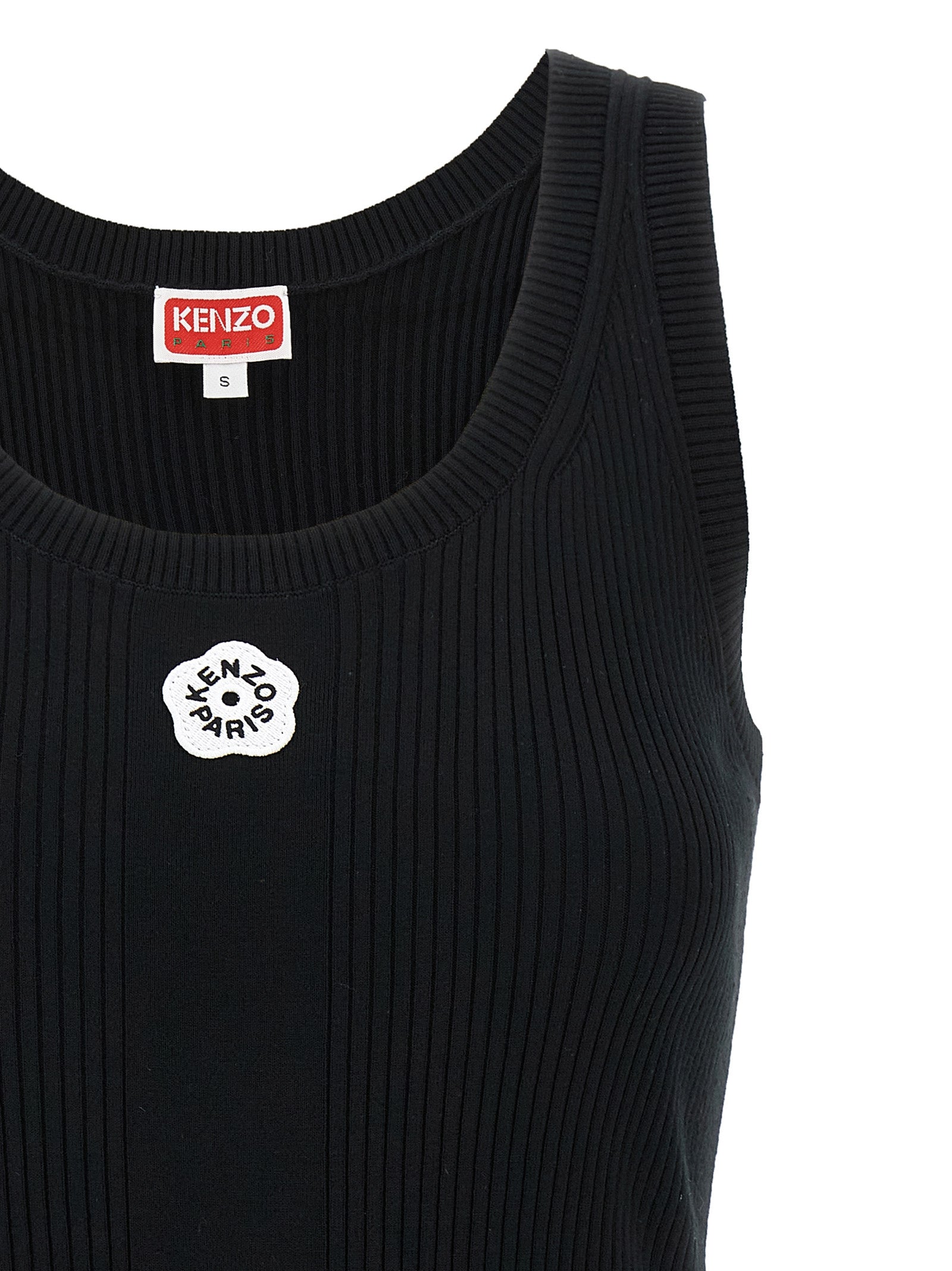 Elevate your wardrobe with the Kenzo Black Viscose Sleeveless T-Shirt, a luxurious blend of comfort and style, perfect for the discerning individual seeking timeless elegance.