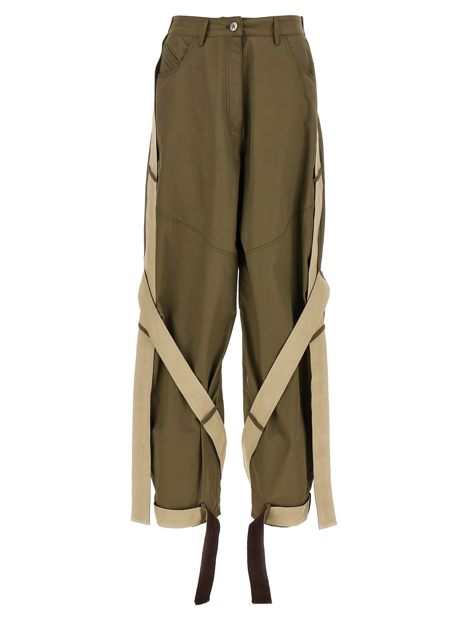 The Attico Bicolor Cotton Cargo Pants