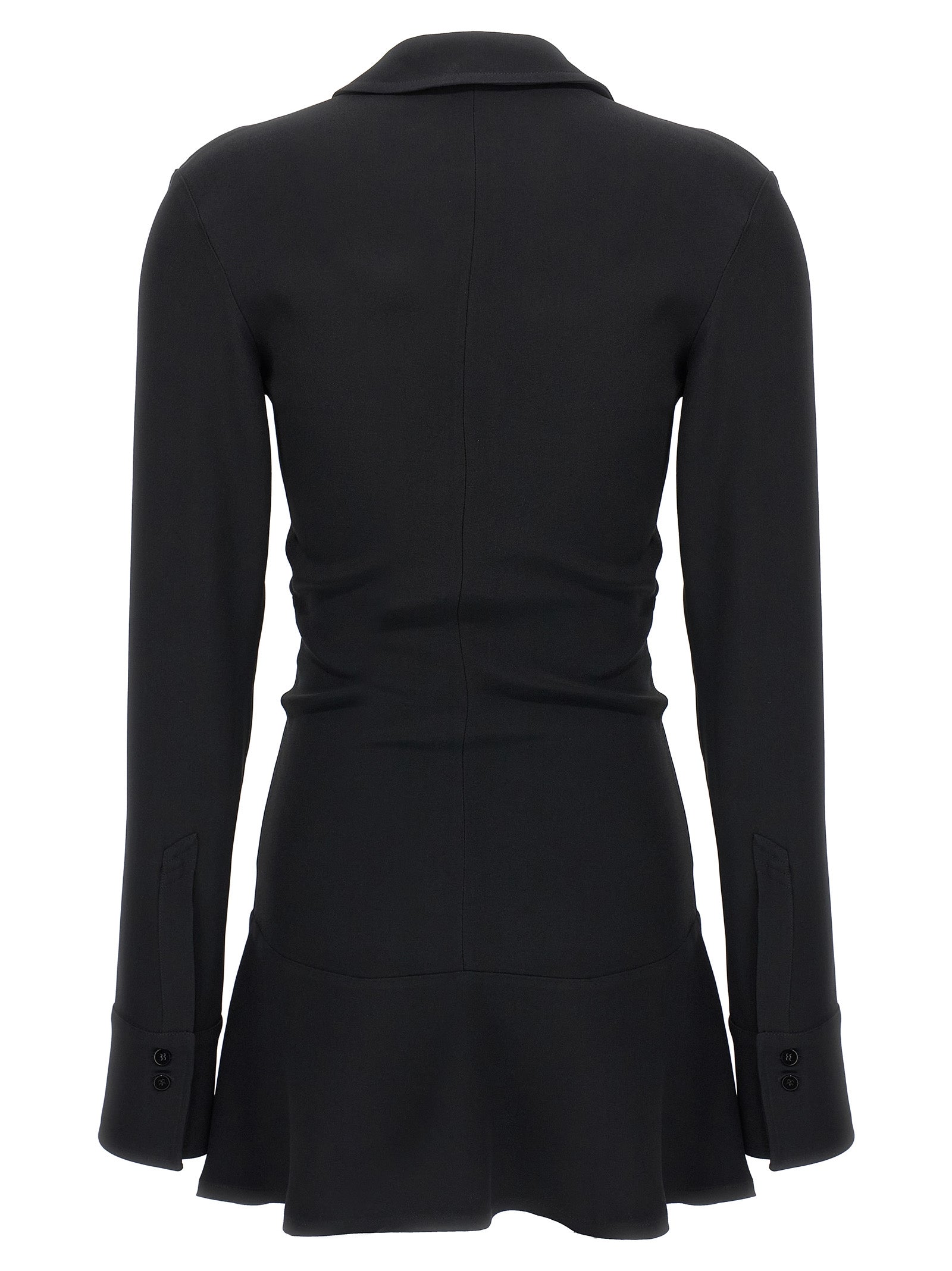 Indulge in The Attico Black Marabou Short Dress, crafted from luxurious acrylic and viscose, embodying timeless elegance for the discerning fashionista.