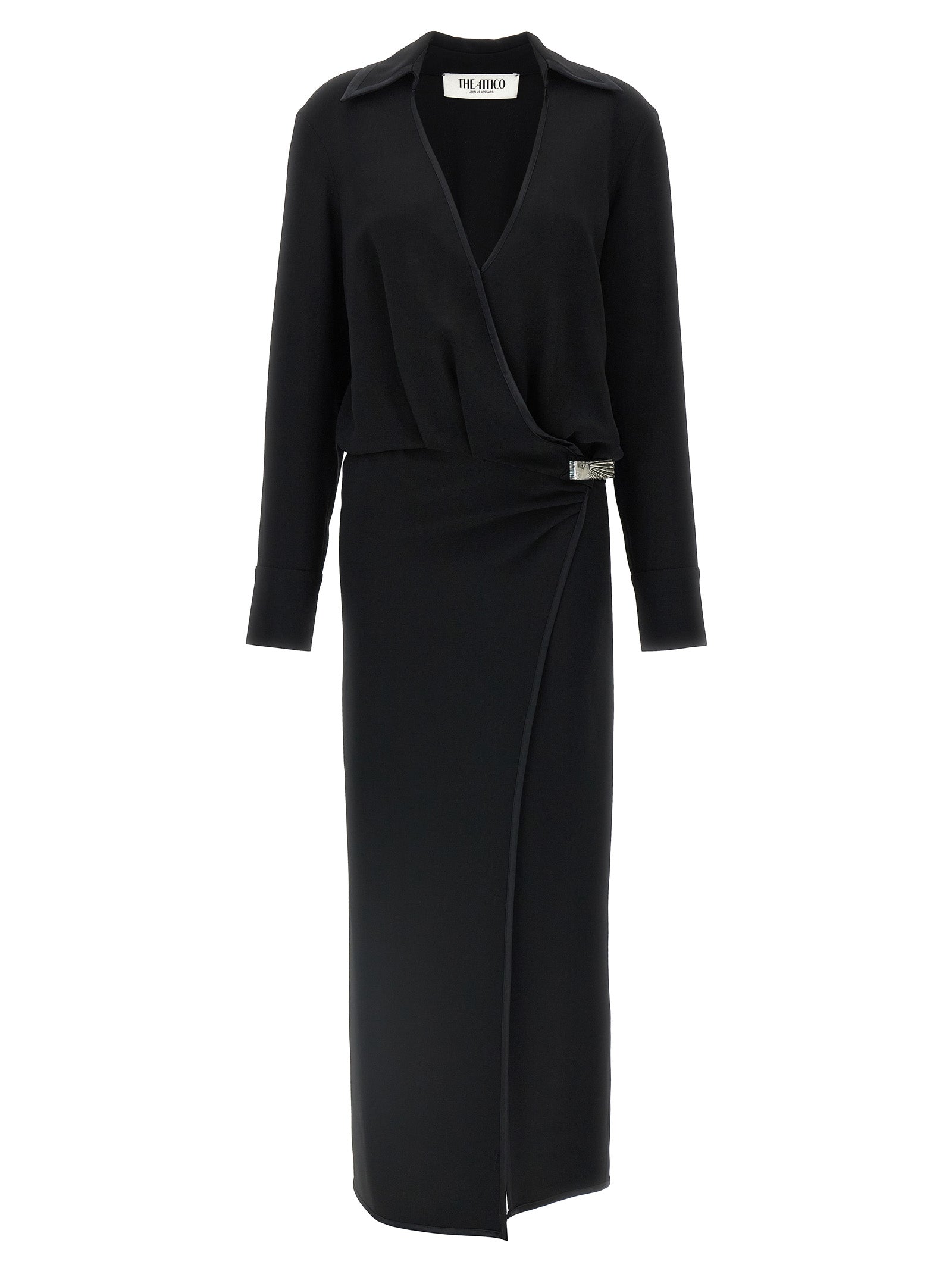 Experience the allure of The Attico Black Marabou Midi Dress, a luxurious blend of acrylic and viscose, embodying sophistication and daring elegance for the discerning individual.