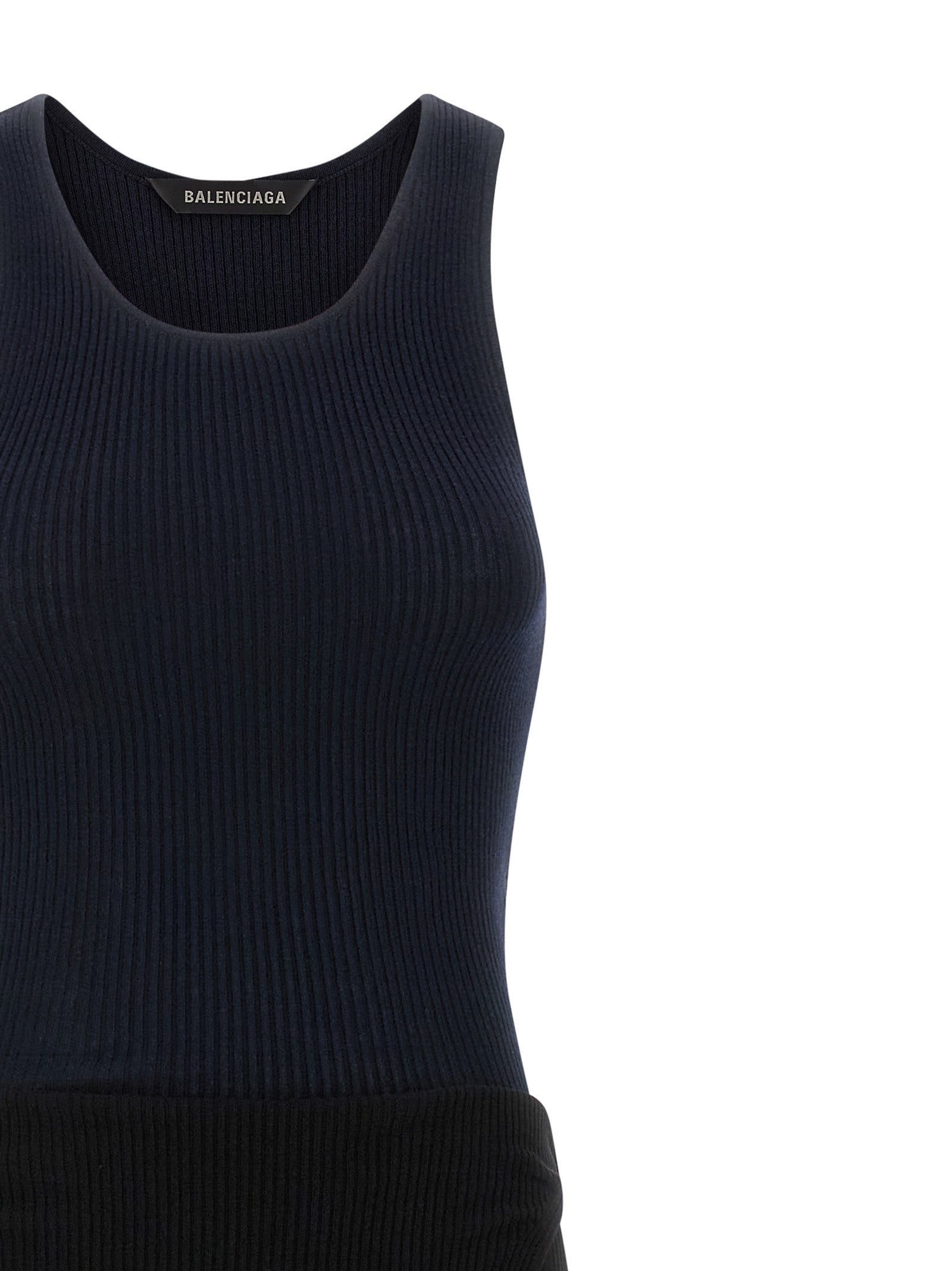 Balenciaga Black Cotton Long Dress - Artisanal Couture Elegance