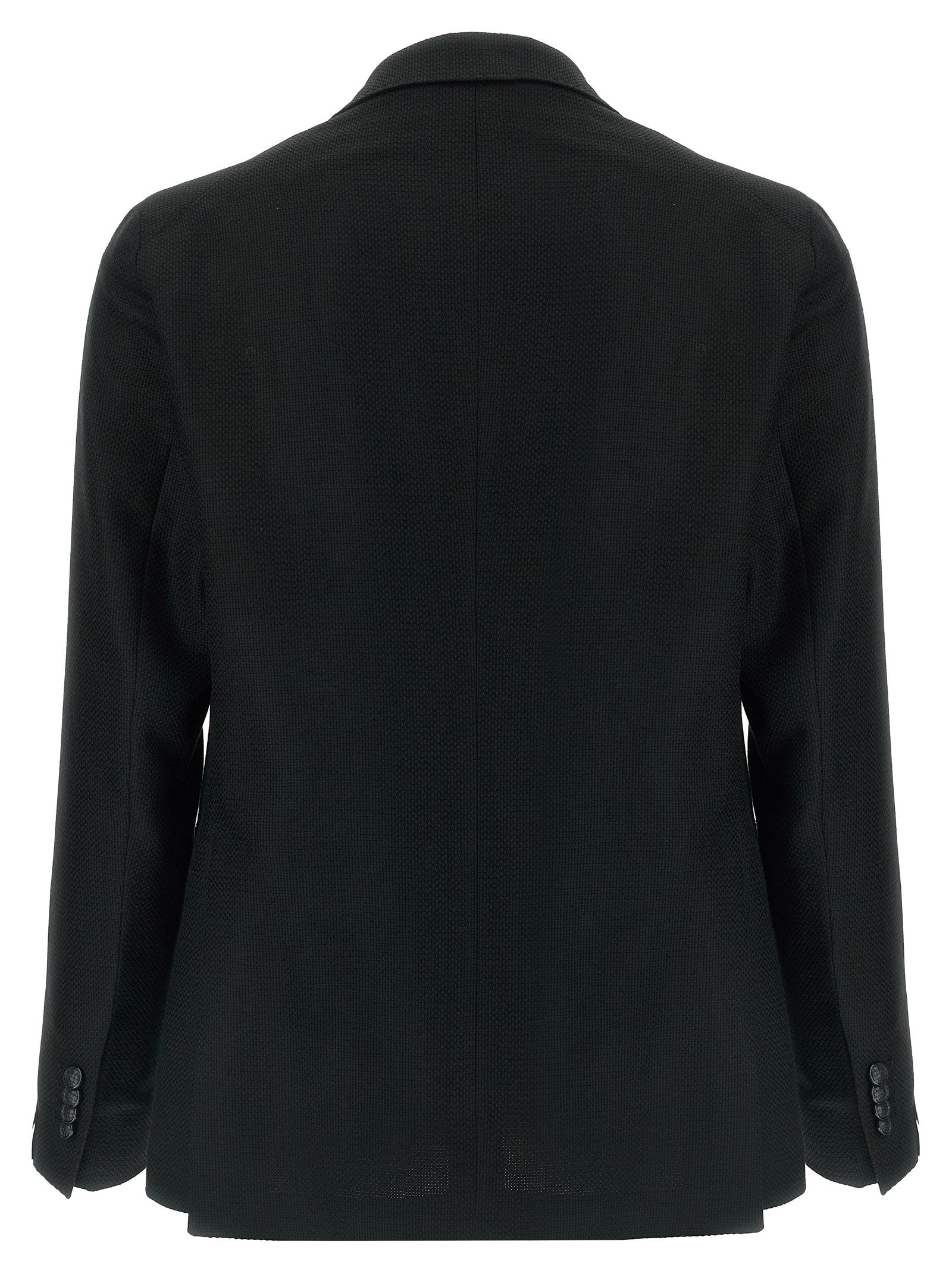 Elevate your wardrobe with the Tagliatore Black Virgin Wool Blazer, a masterpiece of Italian craftsmanship, blending timeless elegance with modern sophistication.