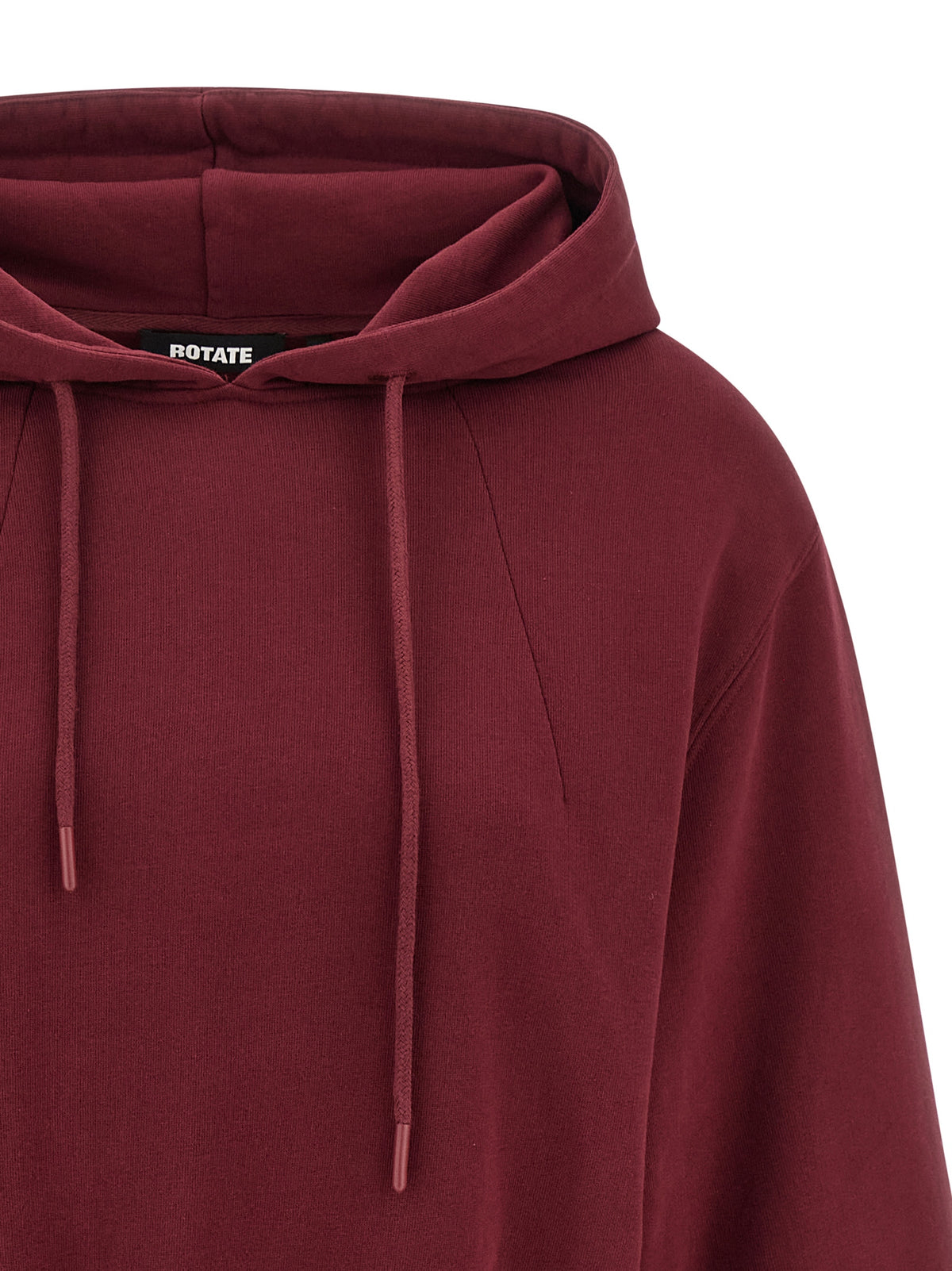 ROTATE BIRGER CHRISTENSEN Bordeaux Cotton Hoodie - Luxe Elegance