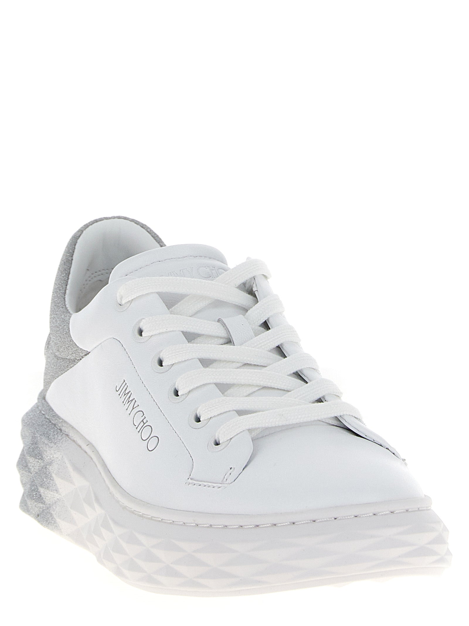 Elevate your style with Jimmy Choo's Diamond Maxi F II sneakers, crafted from luxurious nappa leather, exuding sophistication and timeless allure for the discerning individual.