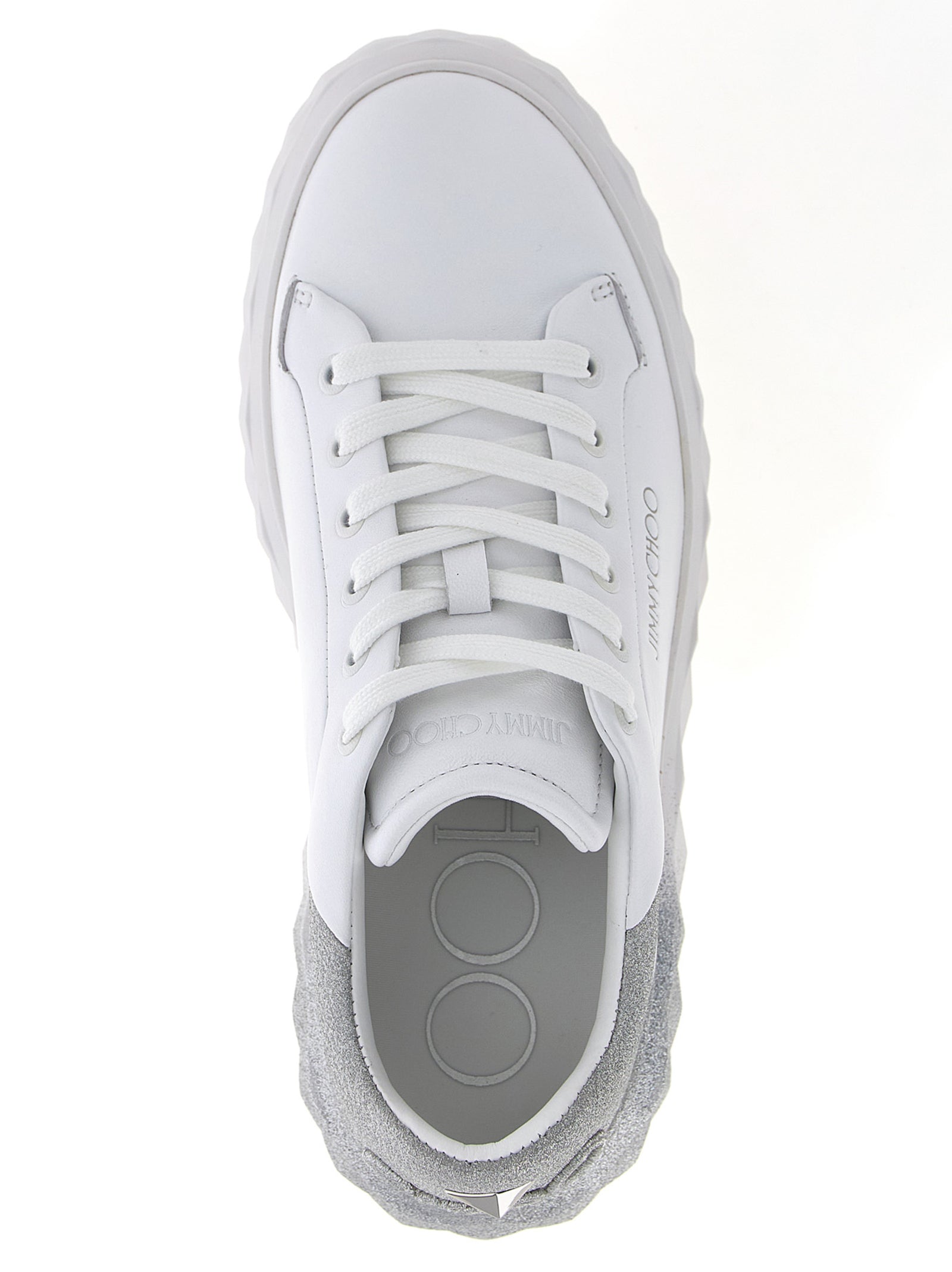 Elevate your style with Jimmy Choo's Diamond Maxi F II sneakers, where luxurious nappa leather meets exquisite craftsmanship for an unparalleled statement of sophistication.