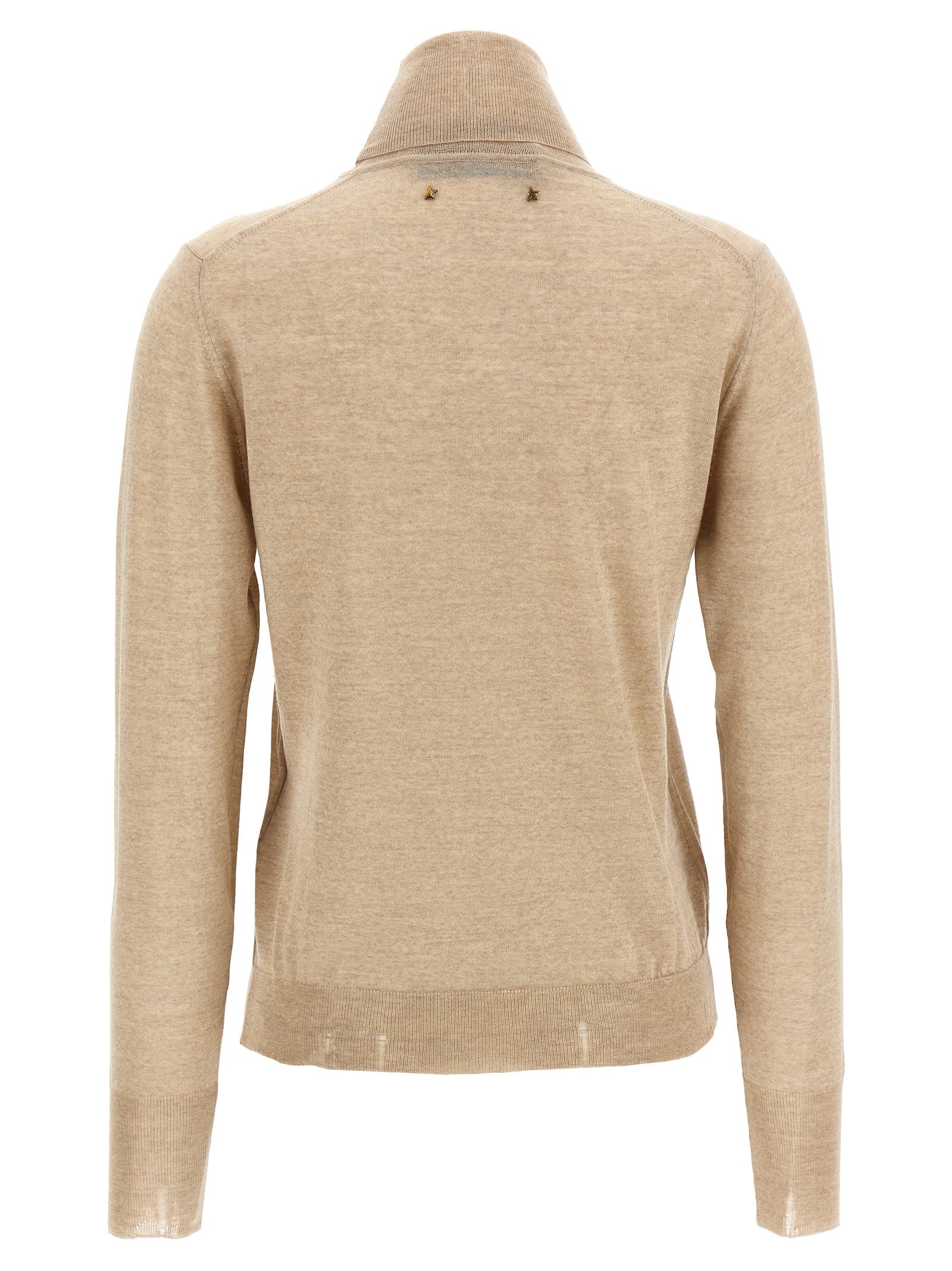 Golden Goose Beige Virgin Wool Cardigan, Artisanal Luxury Elegance