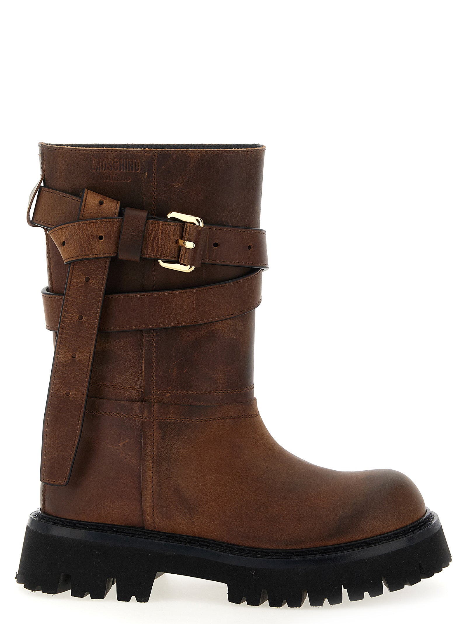 Elevate your style with Moschino's Brown Velvet Leather Over The Knee boots, a luxurious blend of exquisite craftsmanship and modern chic for the discerning trendsetter.