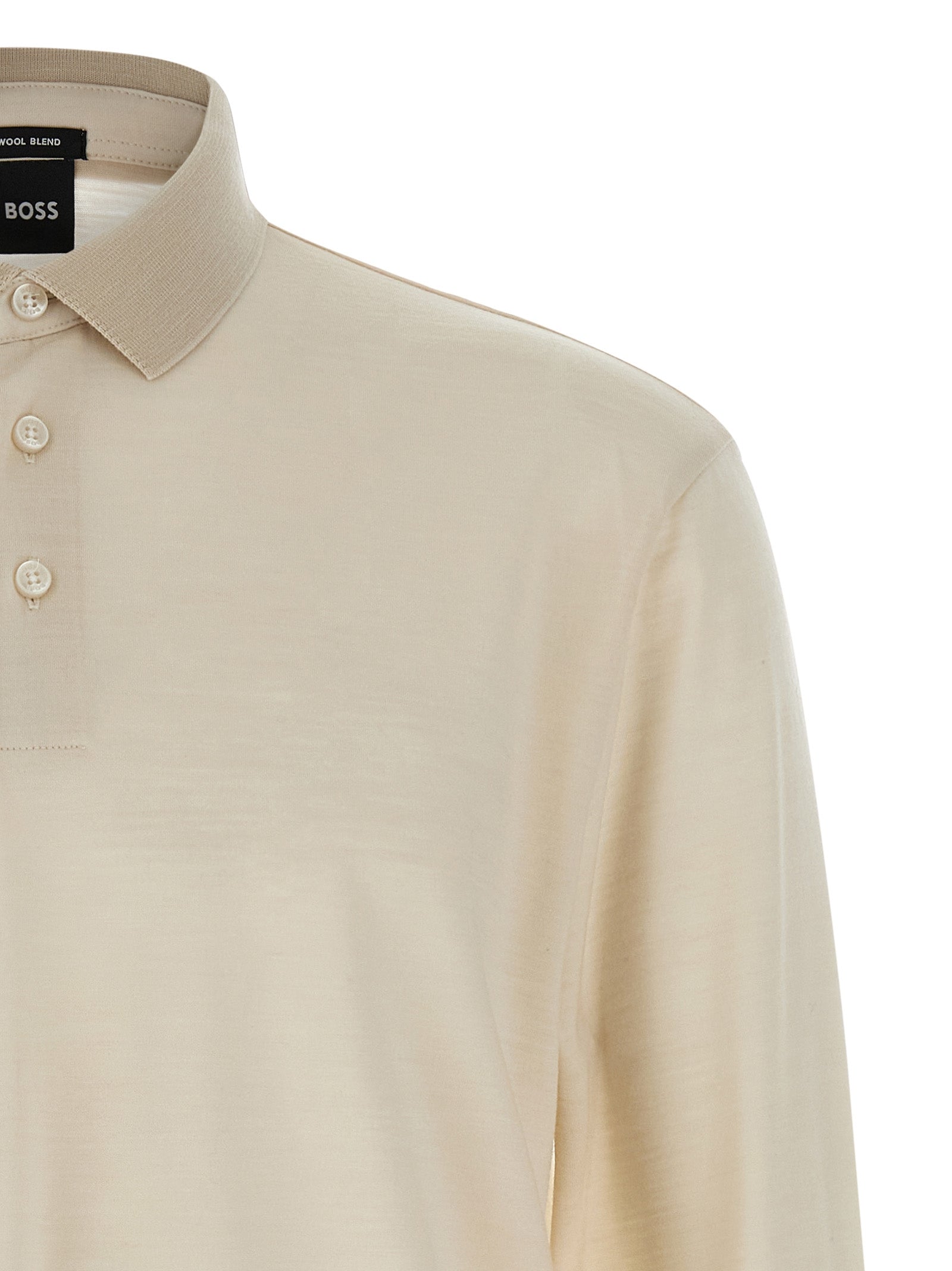 Hugo Boss Beige Wool Polo Shirt - Designer Luxury Essential