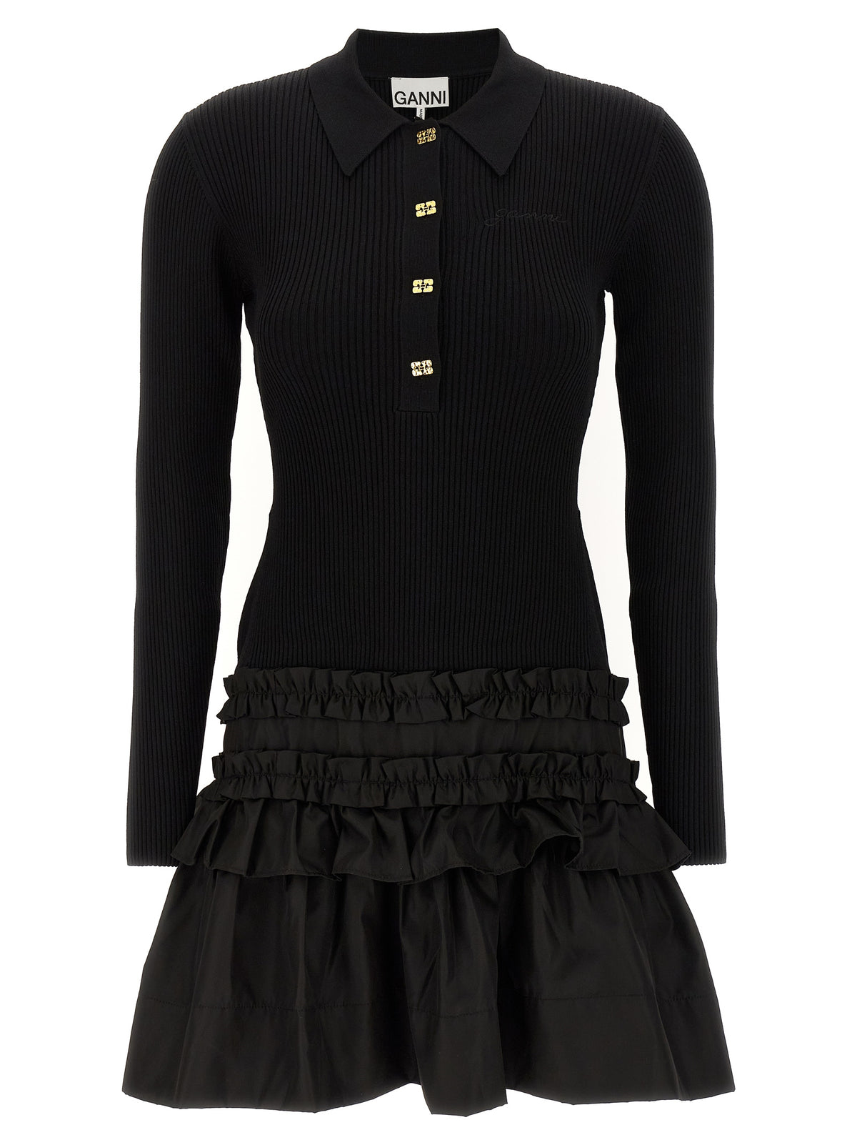 Ganni Melange Rib Knit Mini Dress - Elevate Your Sophistication