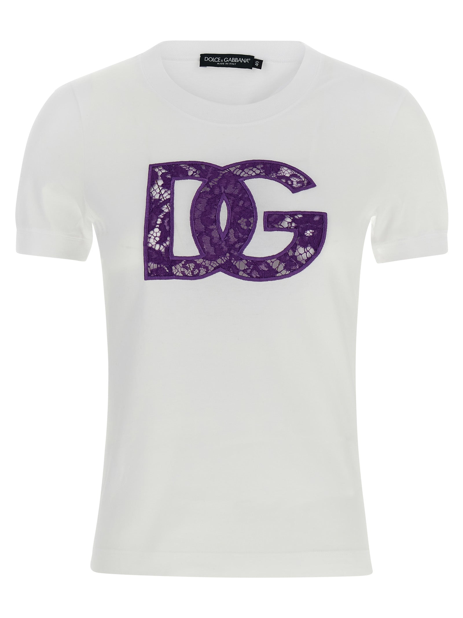 Elevate your style with the Dolce & Gabbana White Cotton T-Shirt, a masterpiece of artisanal elegance, crafted in Italy with exquisite lace detailing for timeless sophistication.