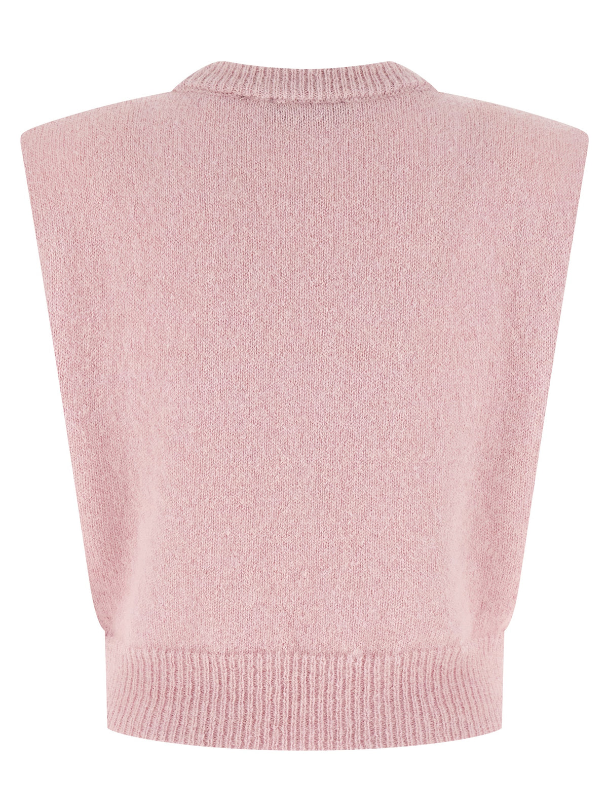 ROTATE BIRGER CHRISTENSEN Wool Sleeveless Jacket in Pink Luxe