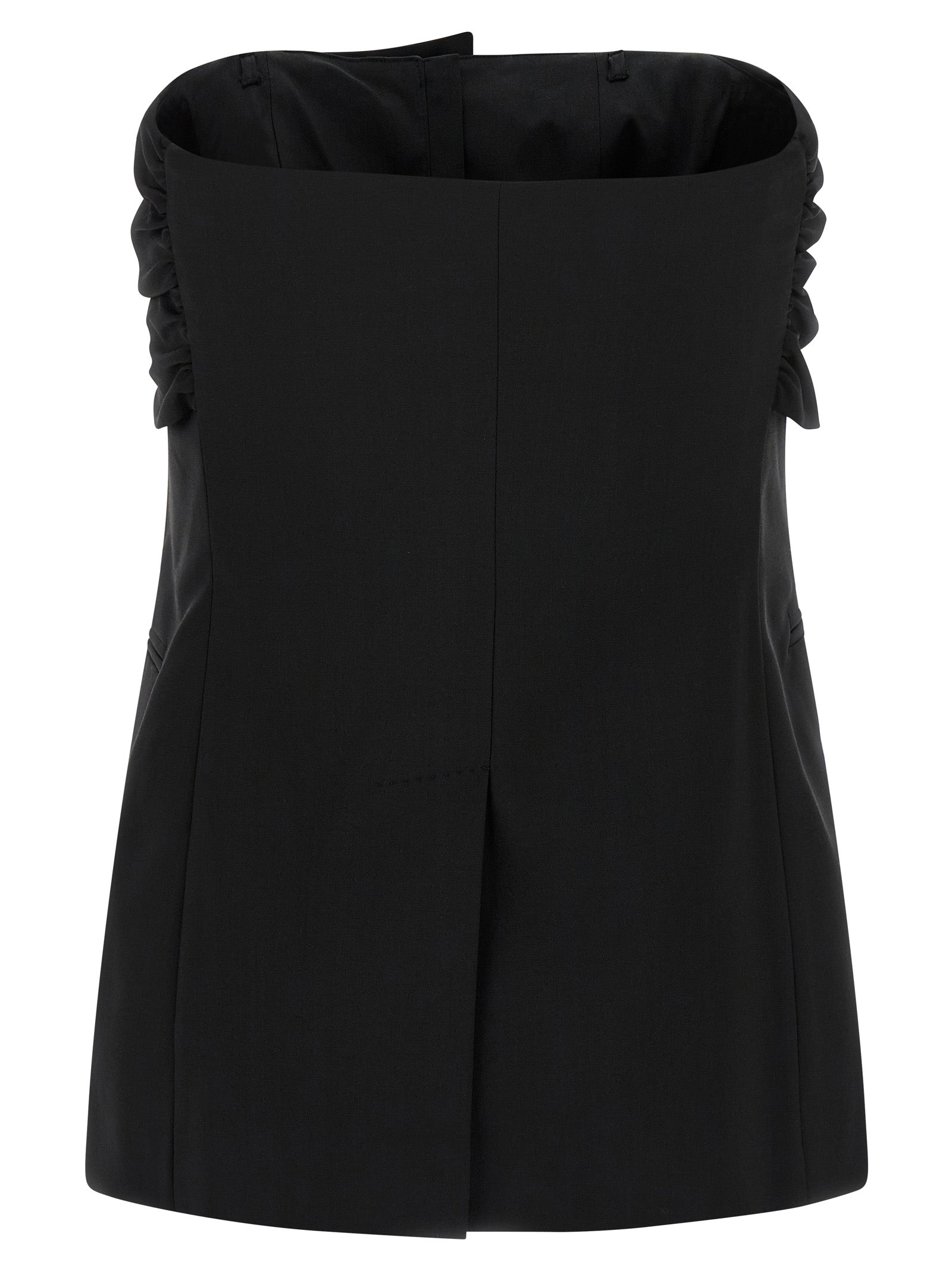 Discover the allure of Max Mara's Black Virgin Wool Off-Shoulder Couture Top, a masterpiece of Italian craftsmanship that embodies timeless elegance and sophisticated style.