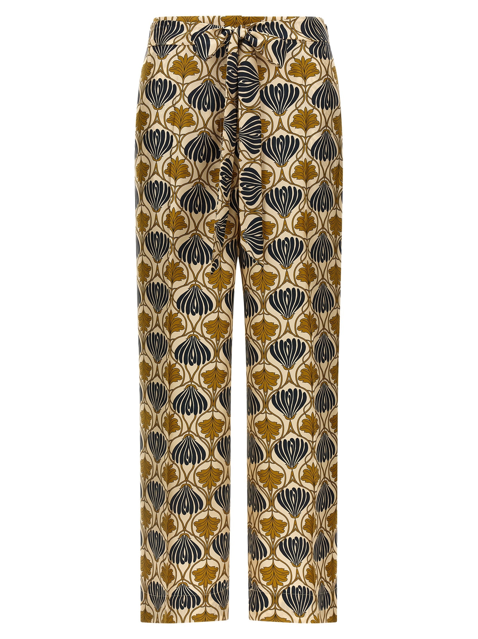 Elevate your style with Max Mara Bicolor Silk Casual Pants, crafted from luxurious silk, embodying timeless elegance and sophisticated allure for the discerning fashionista.