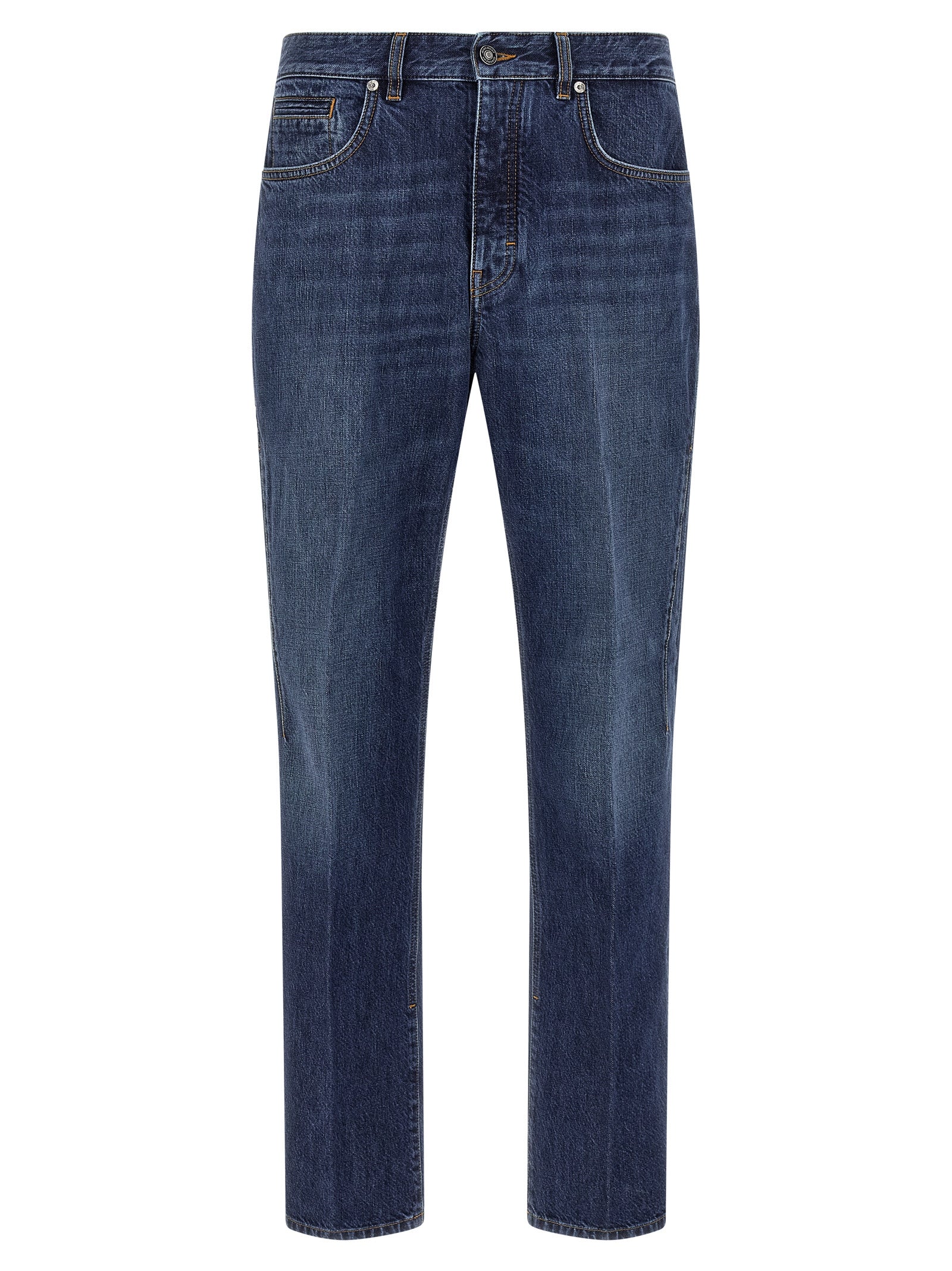 Givenchy Blue Cotton Straight-Leg Jeans | Artisanal Luxury Denim