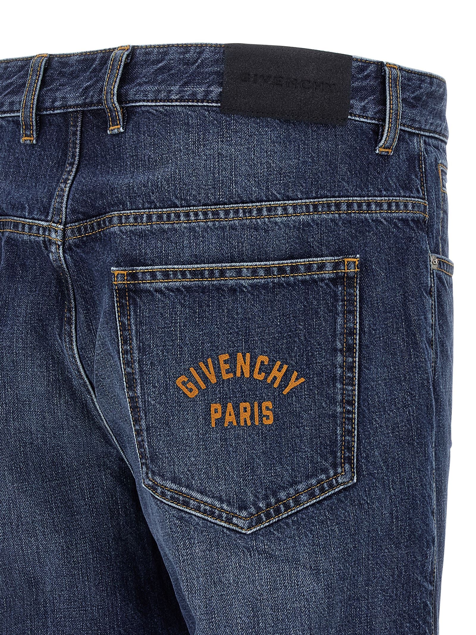 Givenchy Blue Cotton Straight-Leg Jeans | Artisanal Luxury Denim