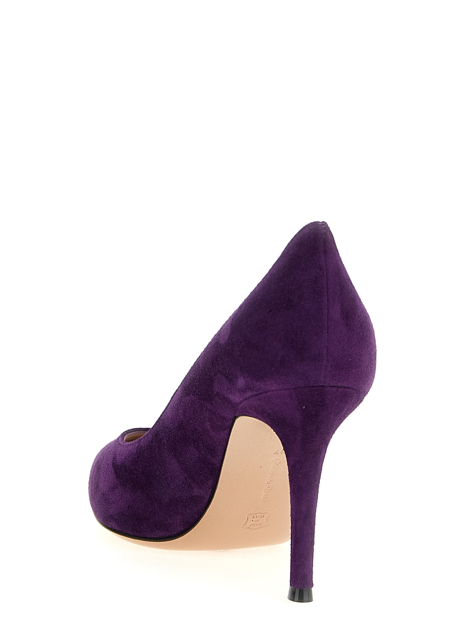 Experience the allure of Gianvito Rossi's Purple Suede Leather High Heel Pumps, where Italian craftsmanship meets bold sophistication for unforgettable elegance.