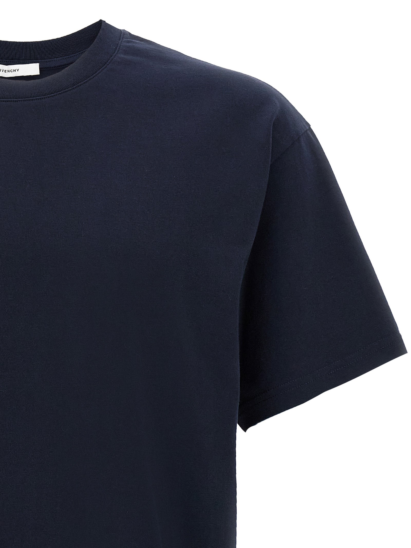 Givenchy Blue Cotton T-Shirt - Designer Luxury Essential Couture