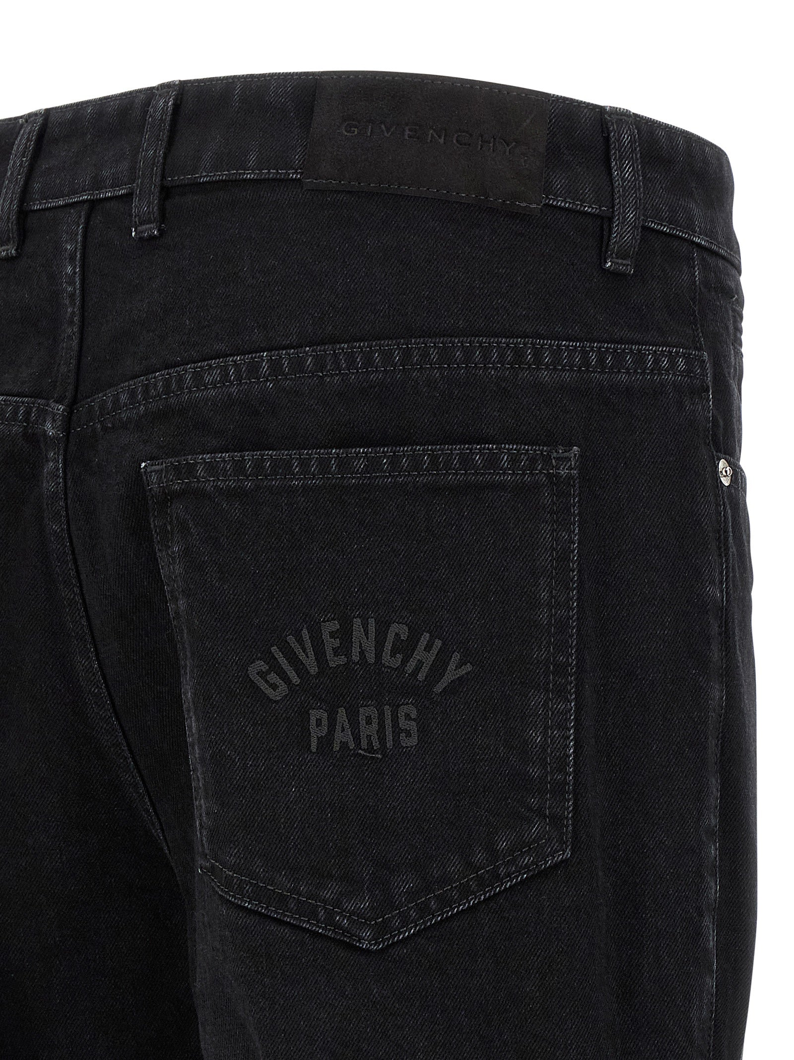 Givenchy Black Cotton Straight-Leg Jeans, Designer Luxury Denim