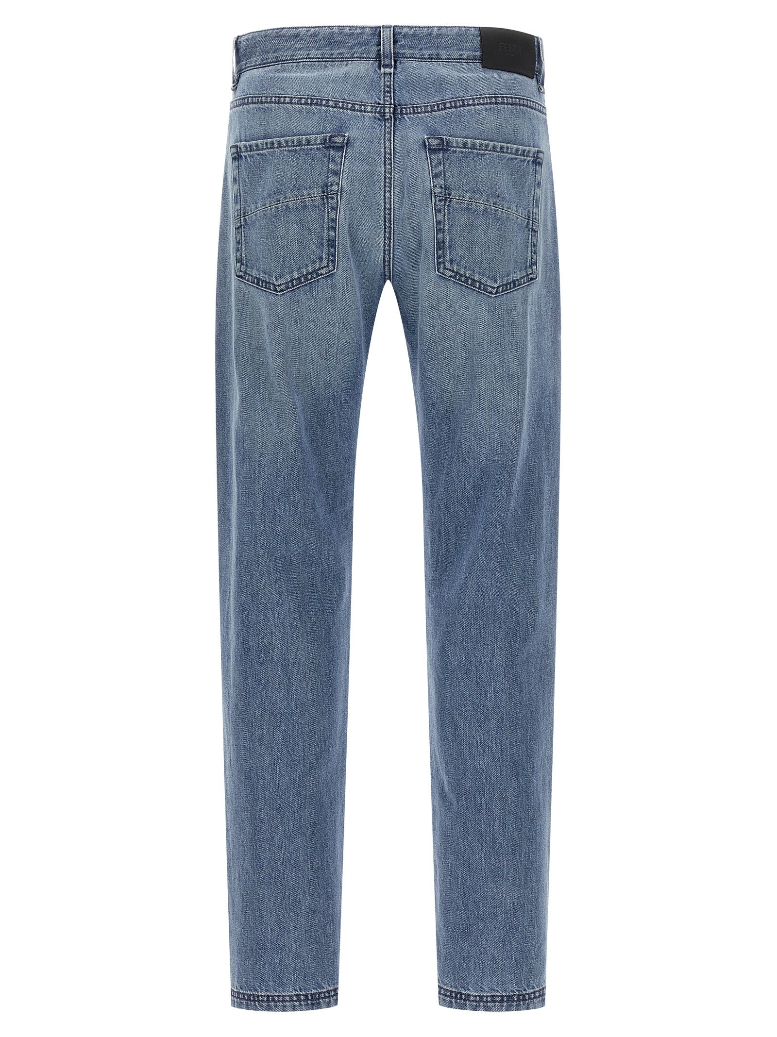 Elevate your style with Fendi's light blue cotton straight-leg jeans, a masterpiece of Italian craftsmanship that embodies timeless elegance and modern sophistication.