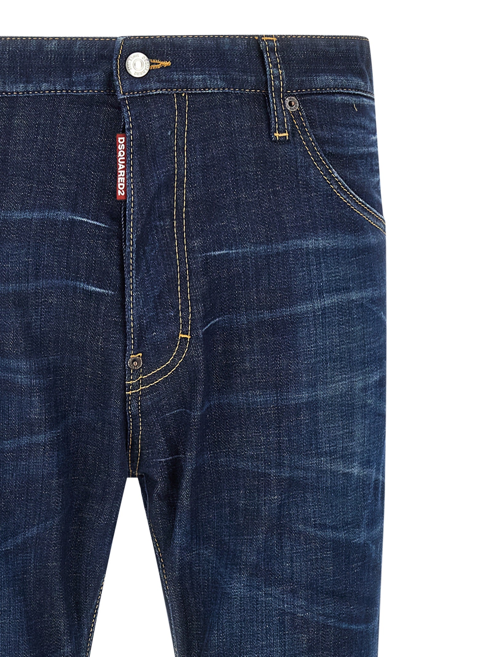 Dsquared² Blue Cotton Straight-Leg Jeans - Designer Luxury Couture