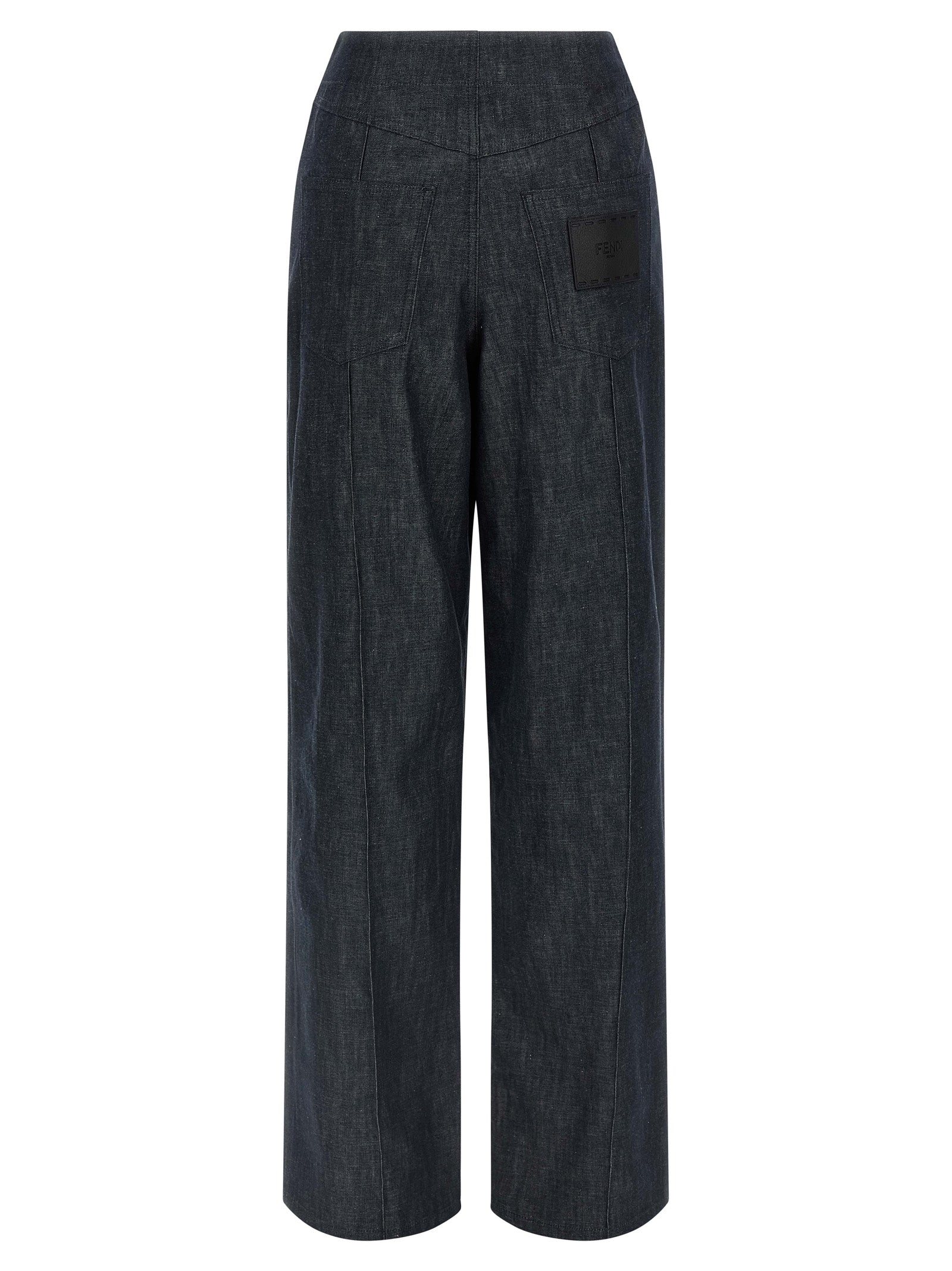Experience the allure of Fendi's Blue Cotton High-Waisted Jeans, where exquisite Italian craftsmanship meets timeless elegance, perfect for the discerning fashion connoisseur.