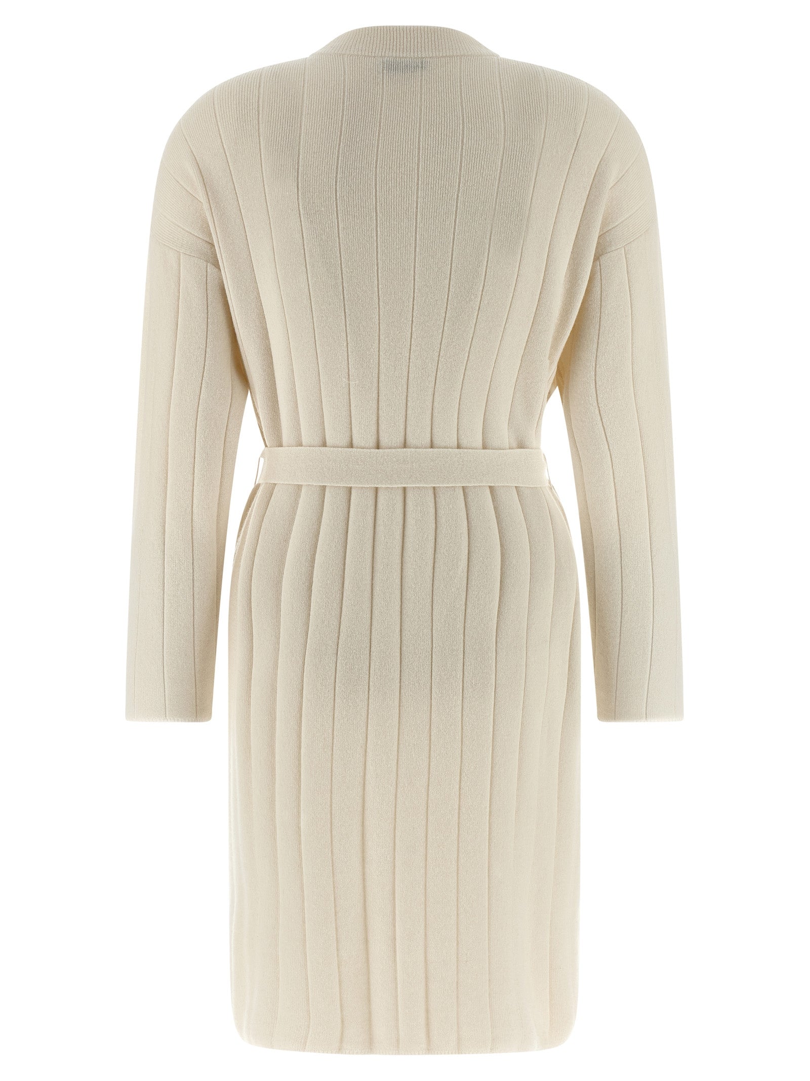 Indulge in the Max Mara White Cashmere Cardigan, a masterpiece of 100% cashmere that exudes timeless elegance and sophistication for every discerning wardrobe.