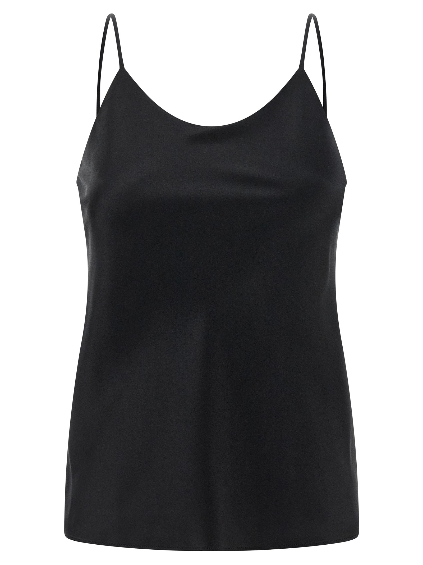 Indulge in the exquisite allure of the Max Mara Ontano Black Silk Tank Top, a luxurious staple crafted in Italy, perfect for elevating your sophisticated wardrobe.