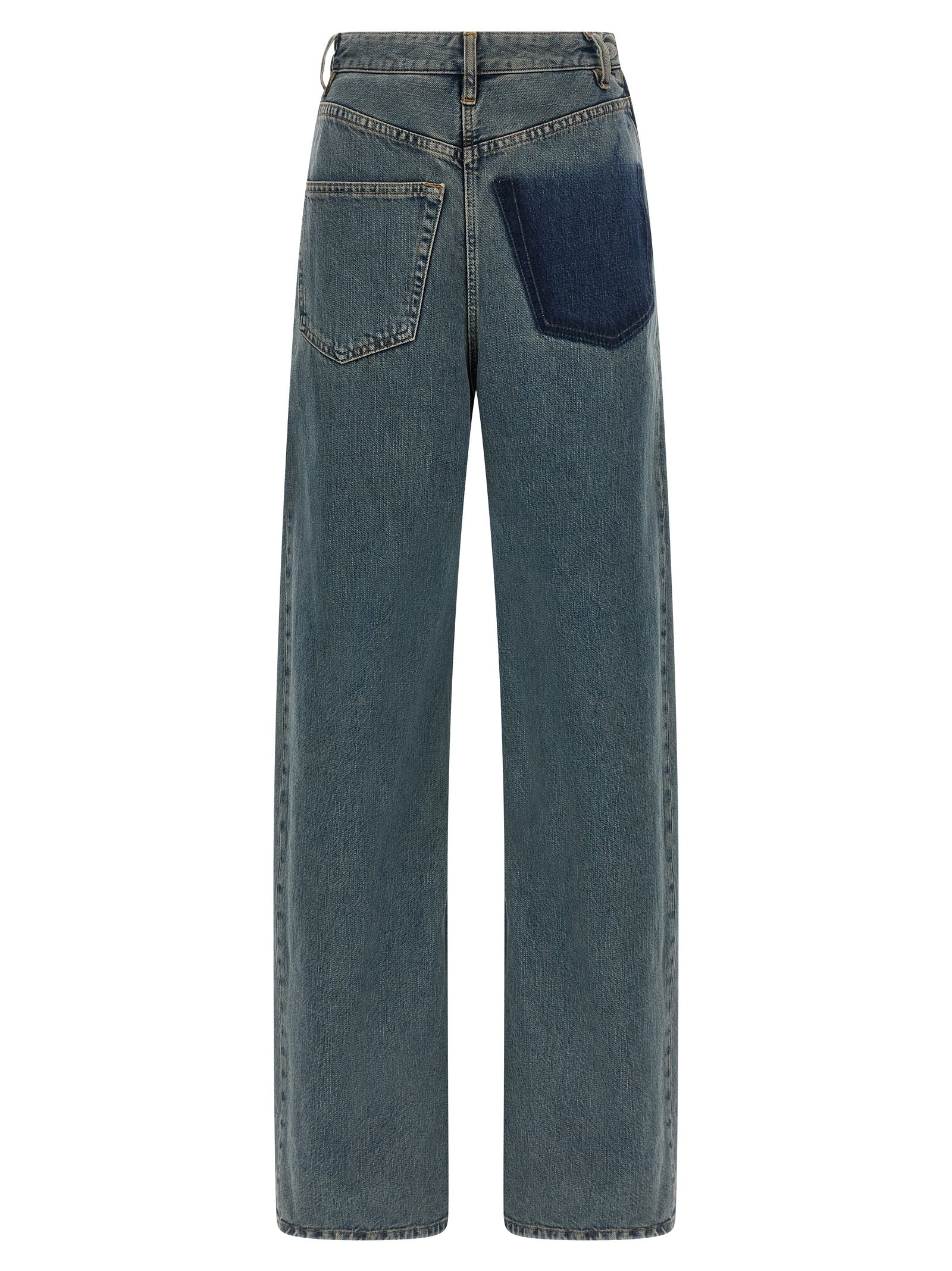 Discover the avant-garde allure of MM6 Maison Margiela's Blue Cotton Jeans, where innovative design meets luxurious craftsmanship for a statement of contemporary elegance.