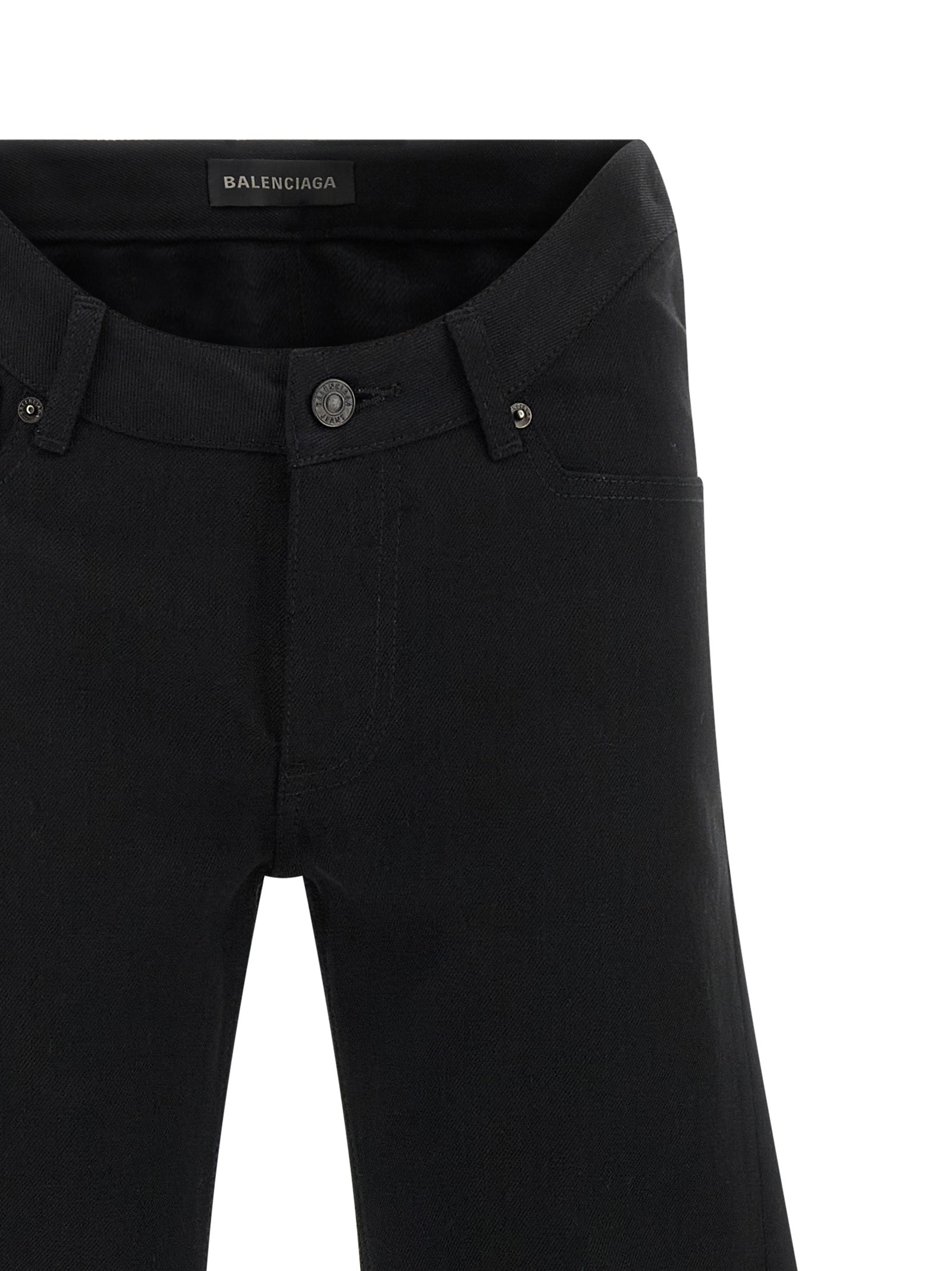 Balenciaga Black Cotton Flared Jeans - Designer Luxury Couture