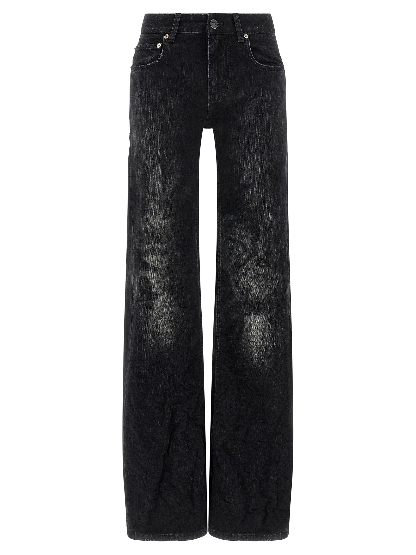 Balenciaga Black Cotton Flared Jeans - Designer Luxury Couture