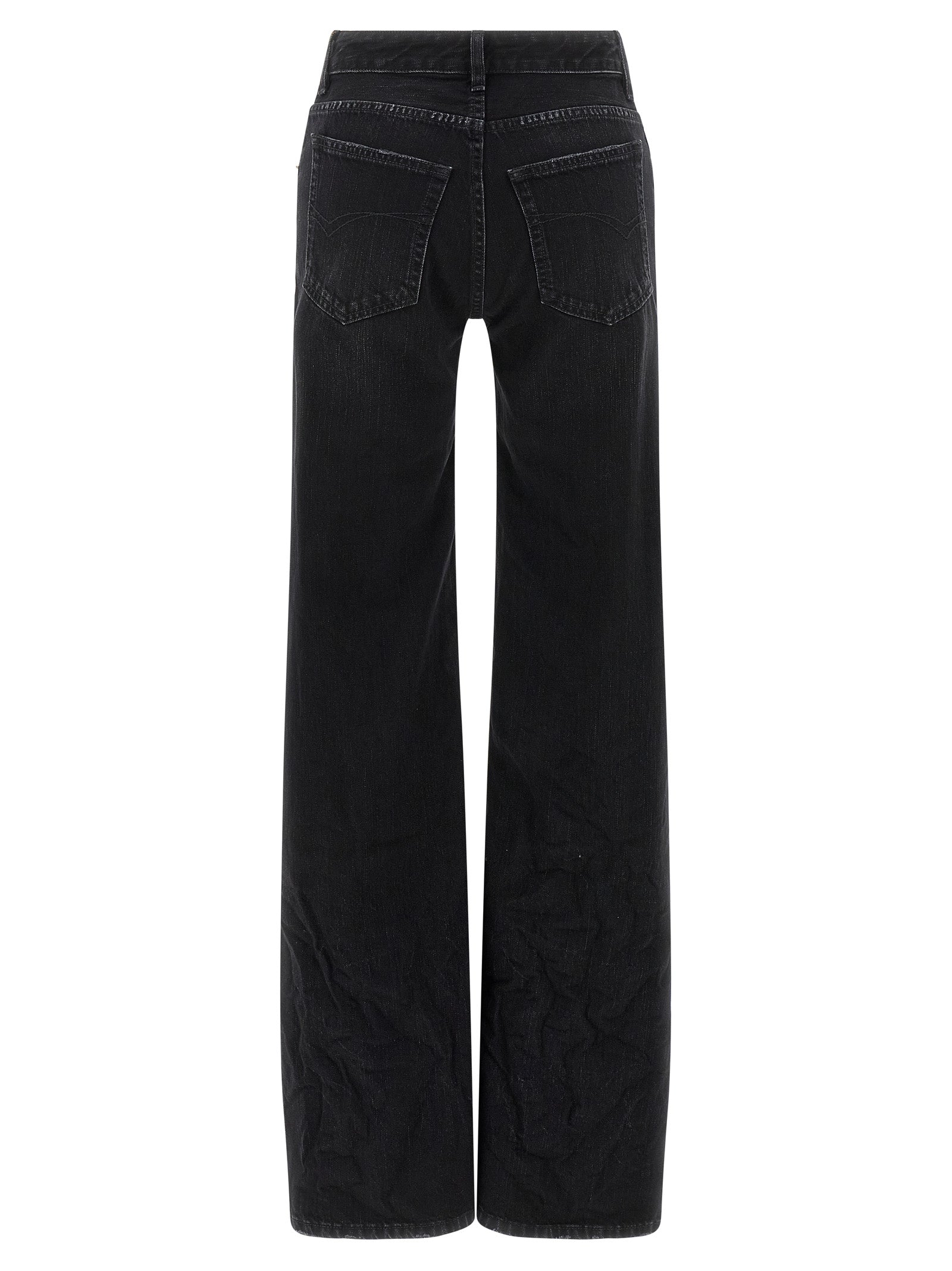 Balenciaga Black Cotton Flared Jeans - Designer Luxury Couture