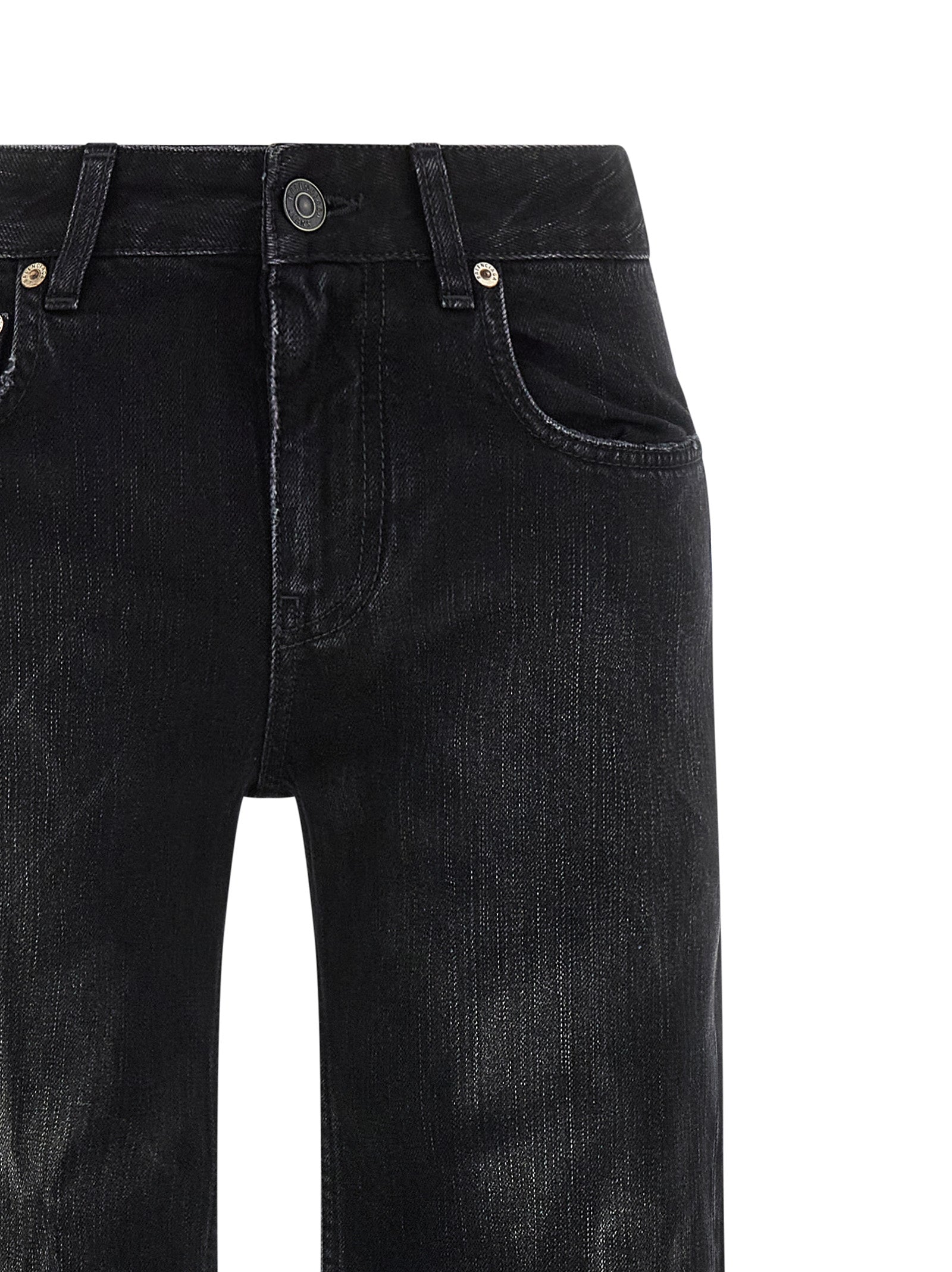 Balenciaga Black Cotton Flared Jeans - Designer Luxury Couture