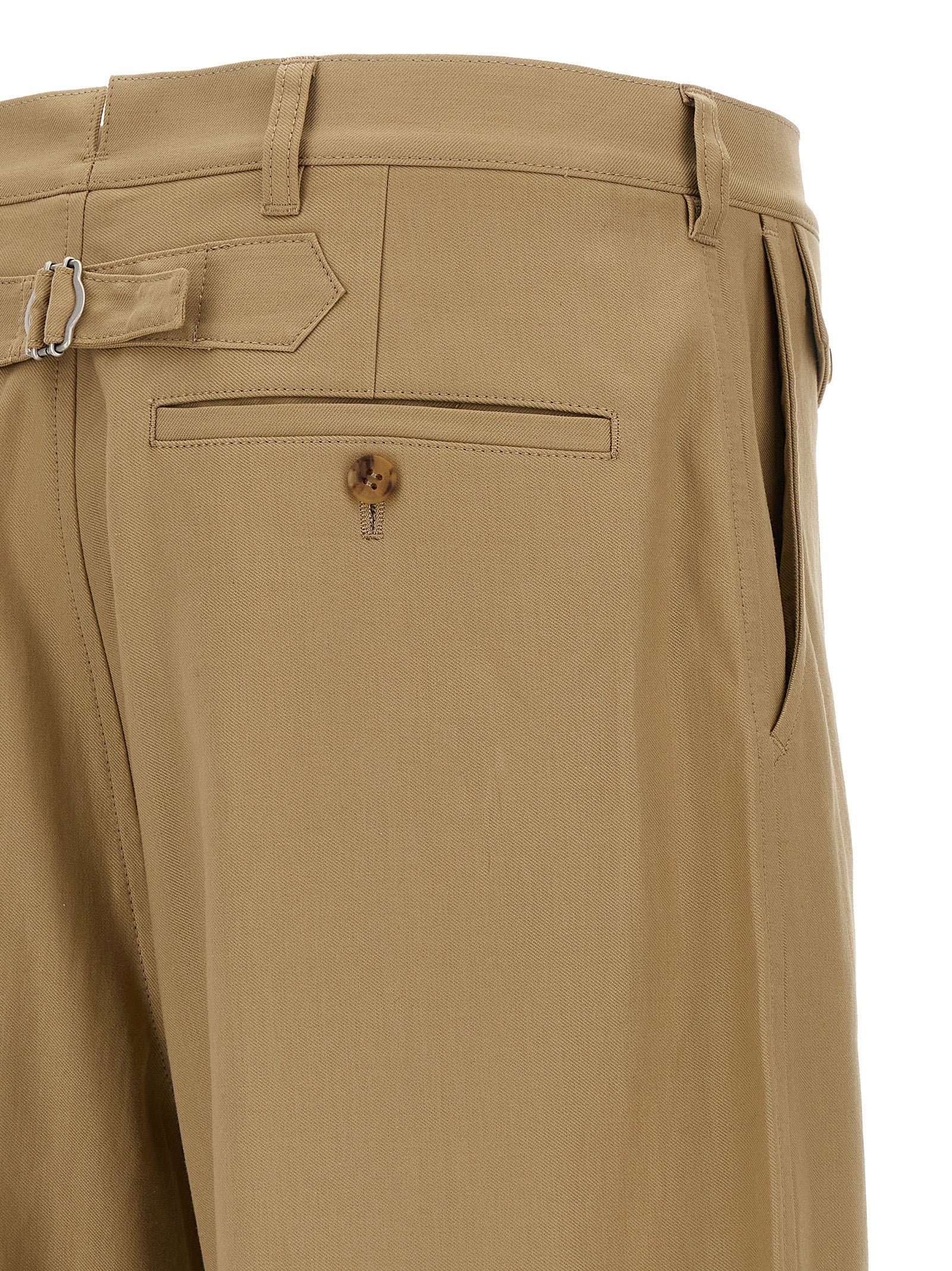 Comme Des Garçons Beige Cotton Casual Pants, Artisanal Luxury