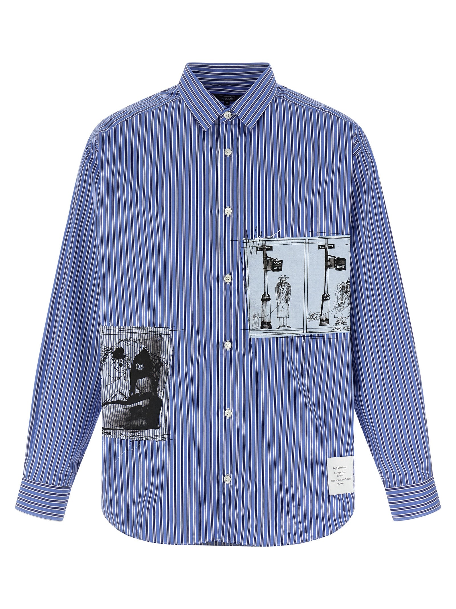 Comme Des Garçons Blue Cotton Blouse, Artisanal Elegance Couture