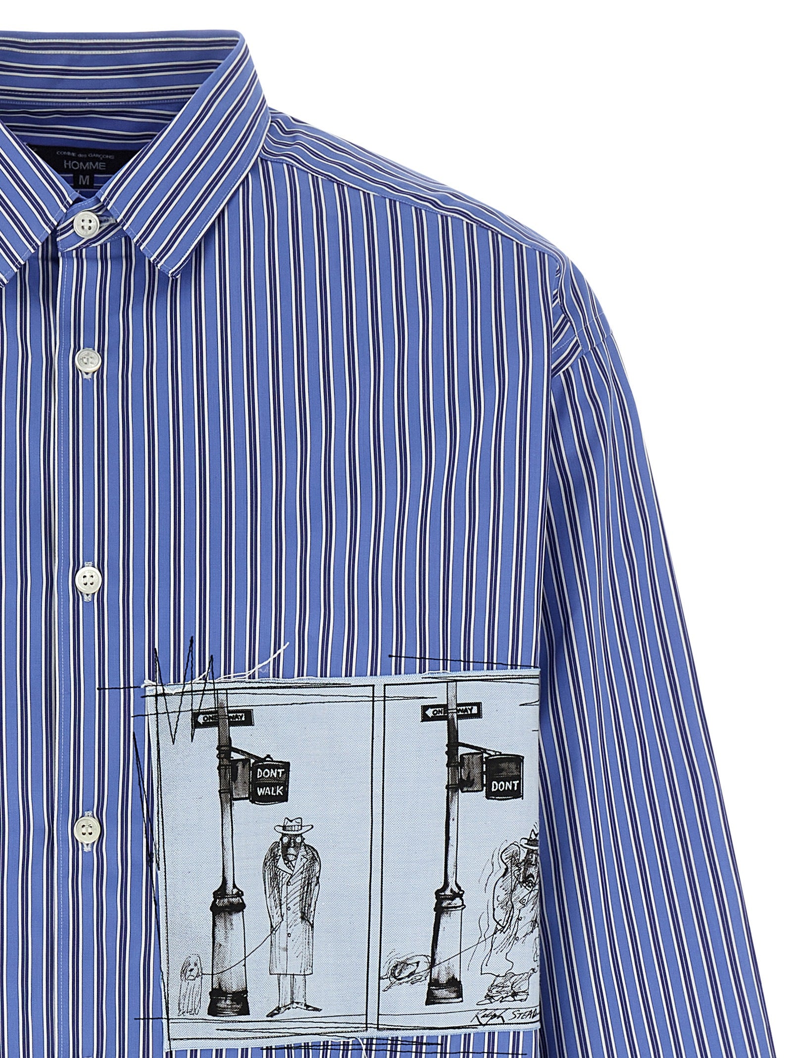 Comme Des Garçons Blue Cotton Blouse – Artisanal Luxury Elegance