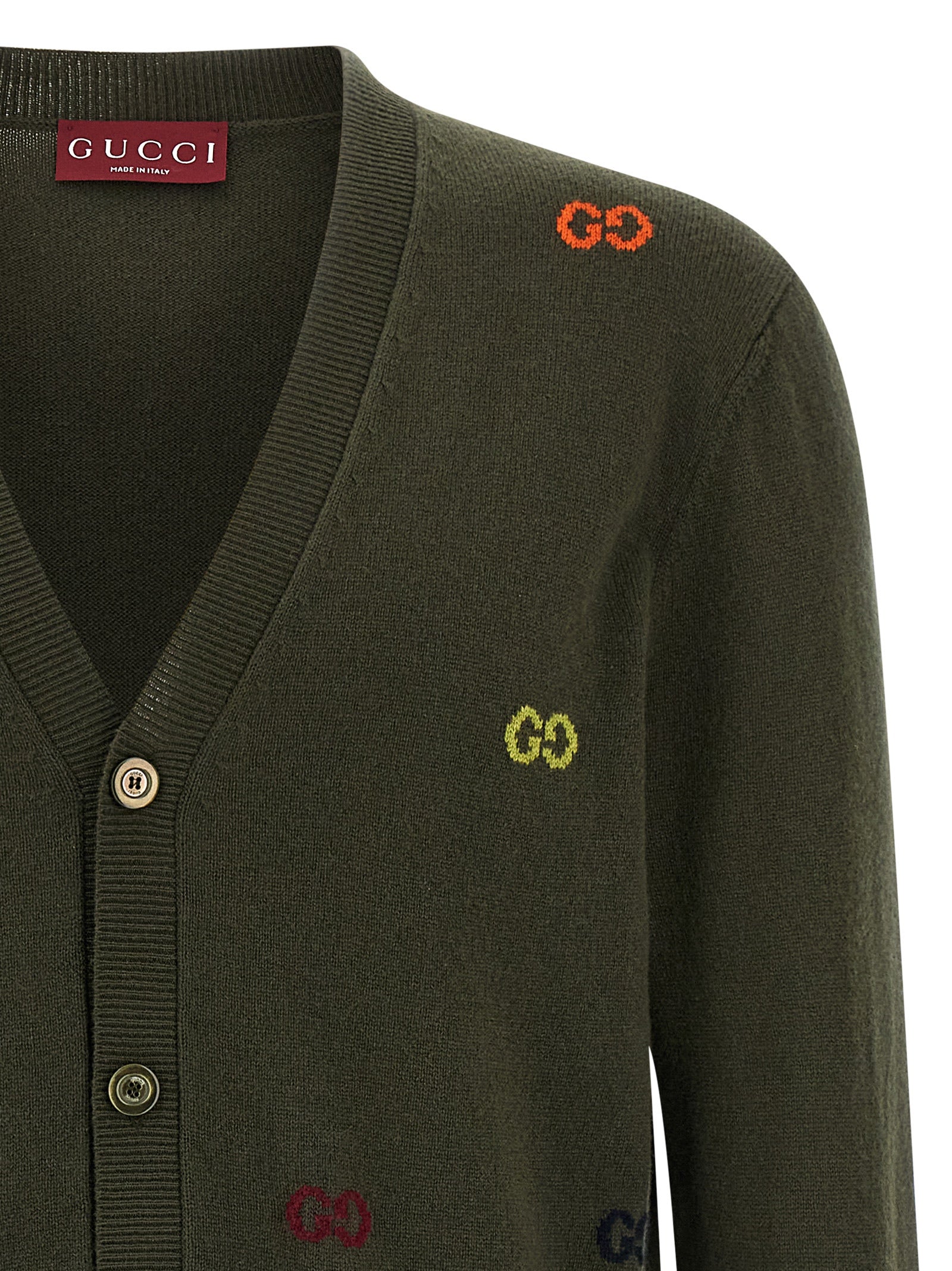 Gucci Bicolor Cashmere Cardigan - Designer Couture Elegance