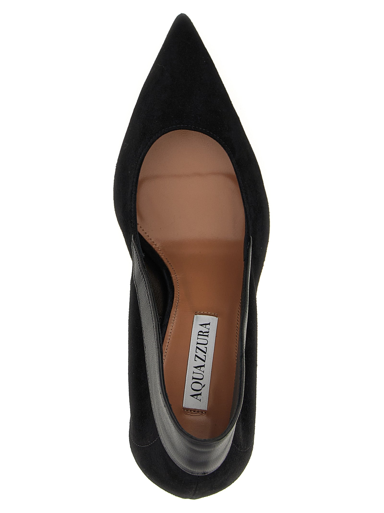 Step into the world of Aquazzura with these Black Goatskin High Heel Pumps, where exquisite craftsmanship meets timeless elegance, perfect for the discerning fashionista.